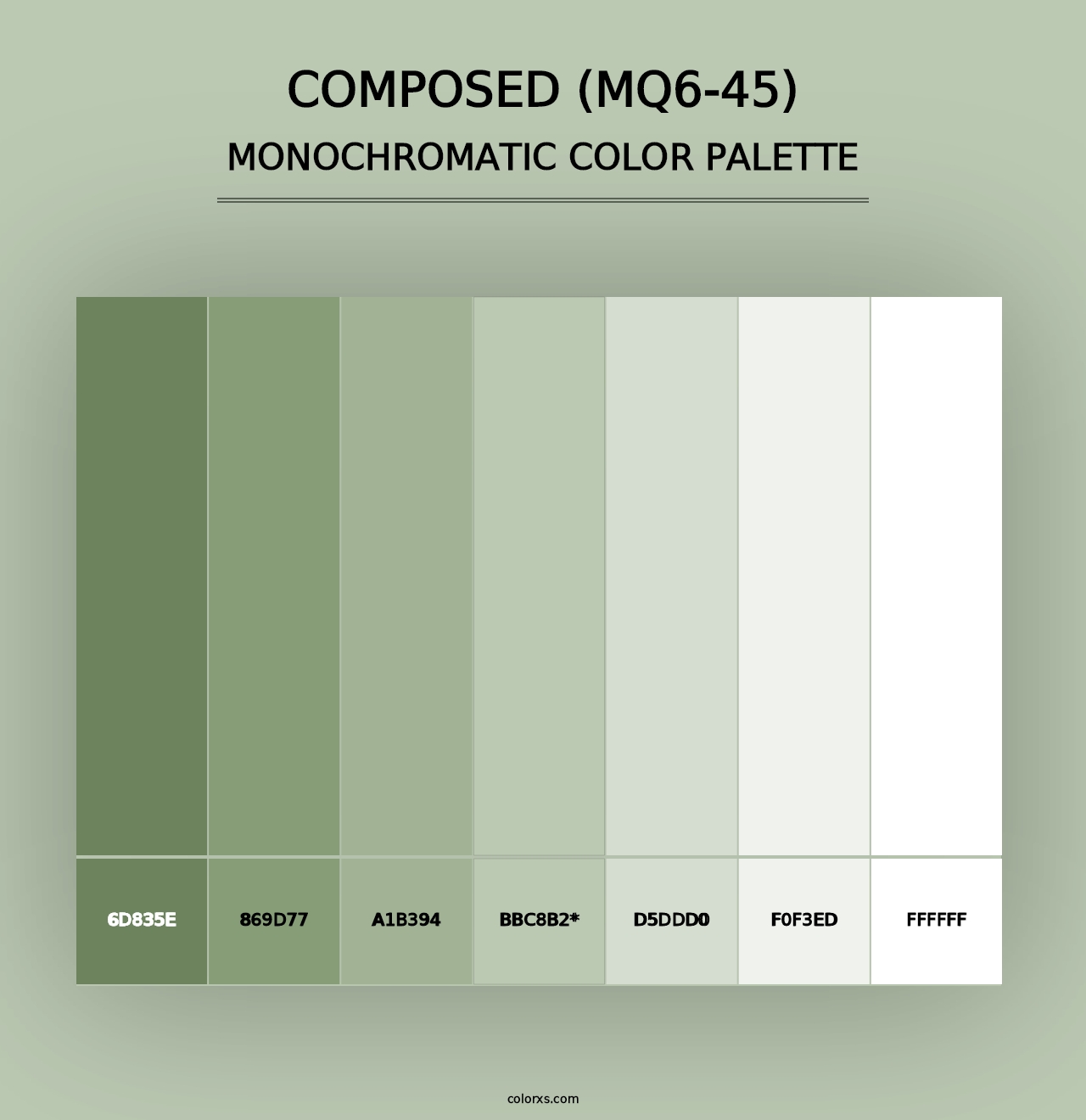 Composed (MQ6-45) - Monochromatic Color Palette