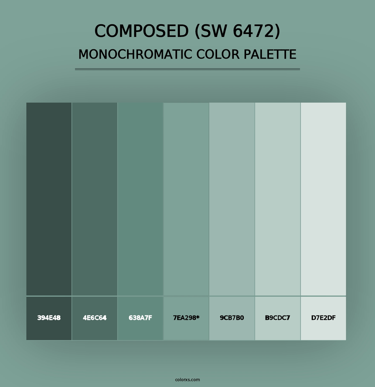 Composed (SW 6472) - Monochromatic Color Palette