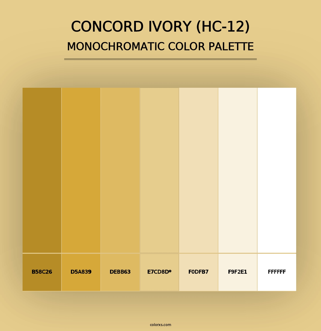 Concord Ivory (HC-12) - Monochromatic Color Palette