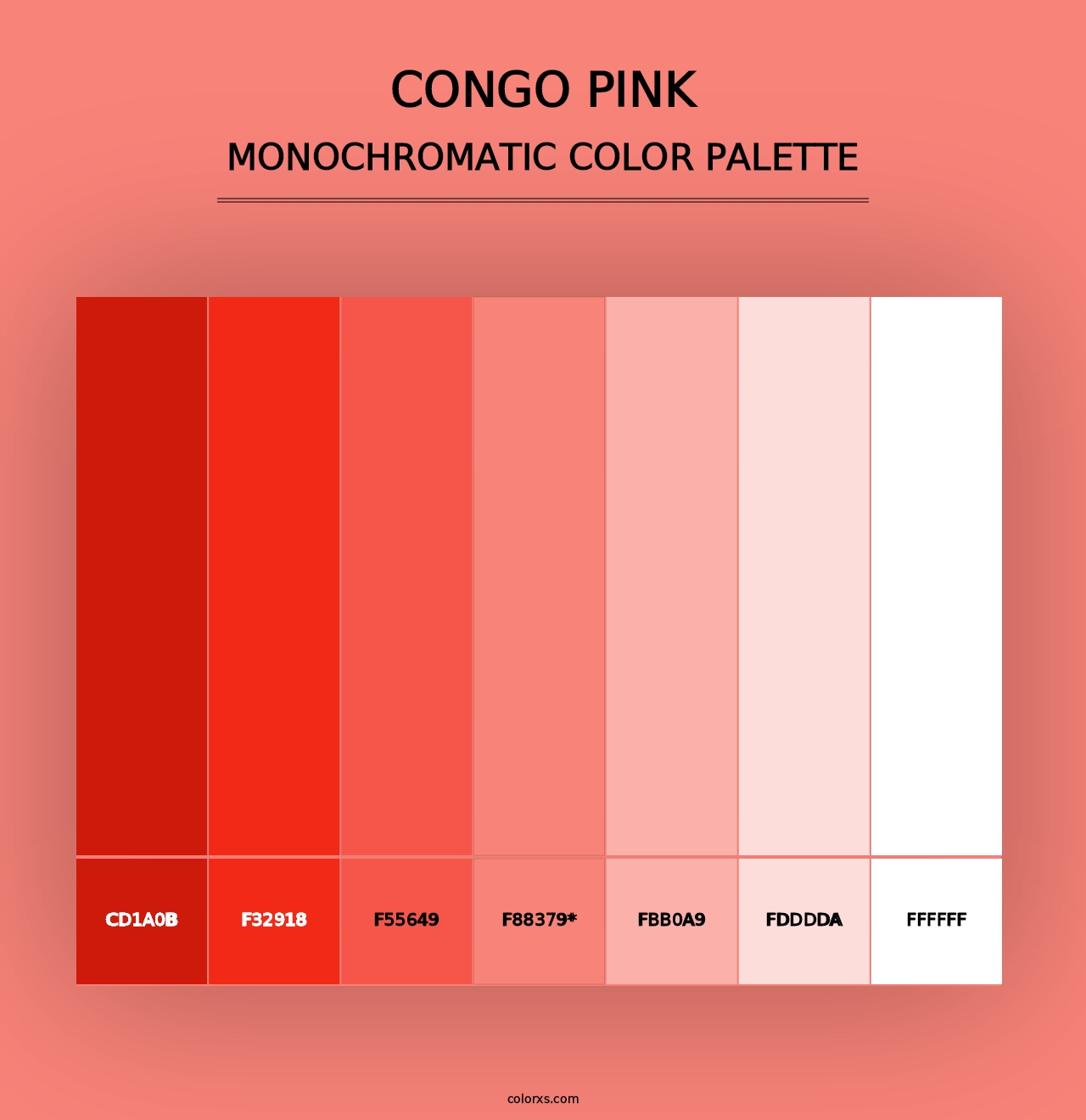 Congo Pink - Monochromatic Color Palette