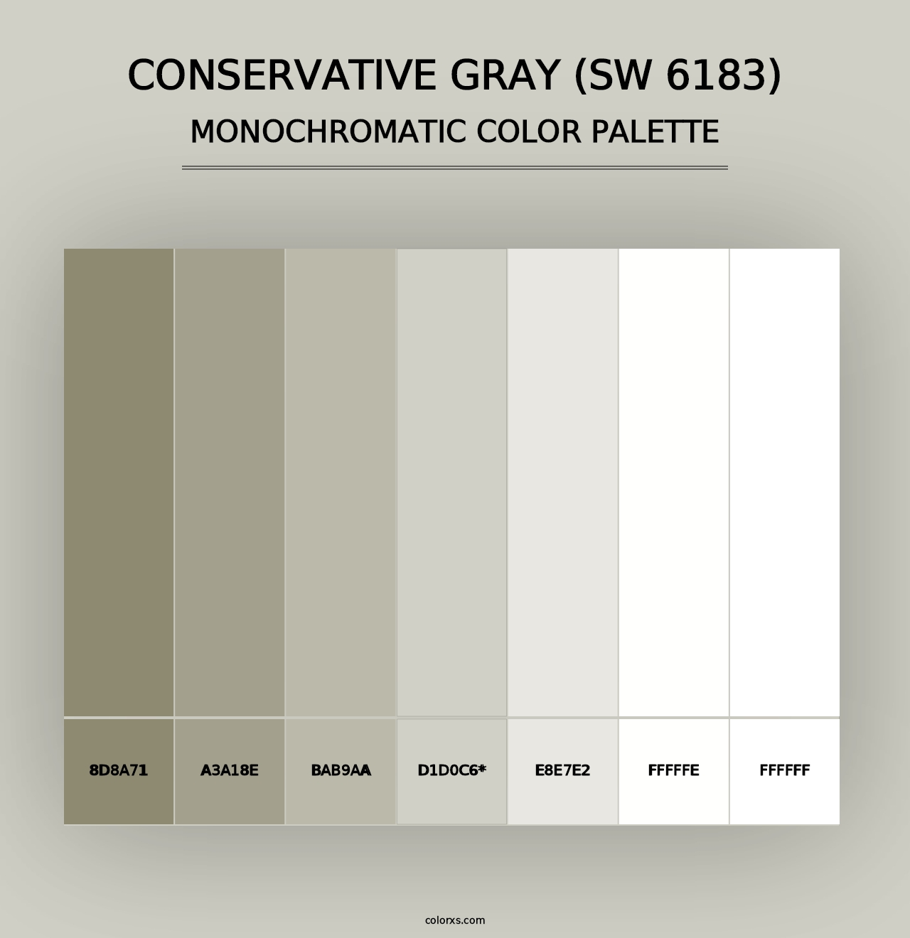 Conservative Gray (SW 6183) - Monochromatic Color Palette