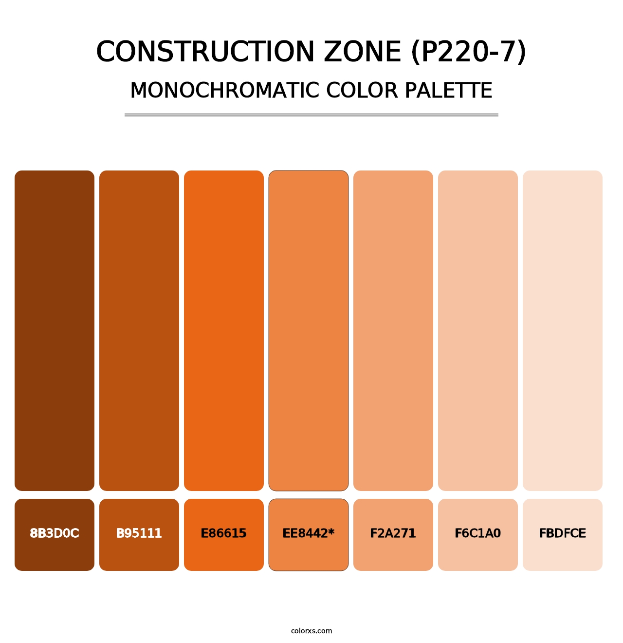 Construction Zone (P220-7) - Monochromatic Color Palette