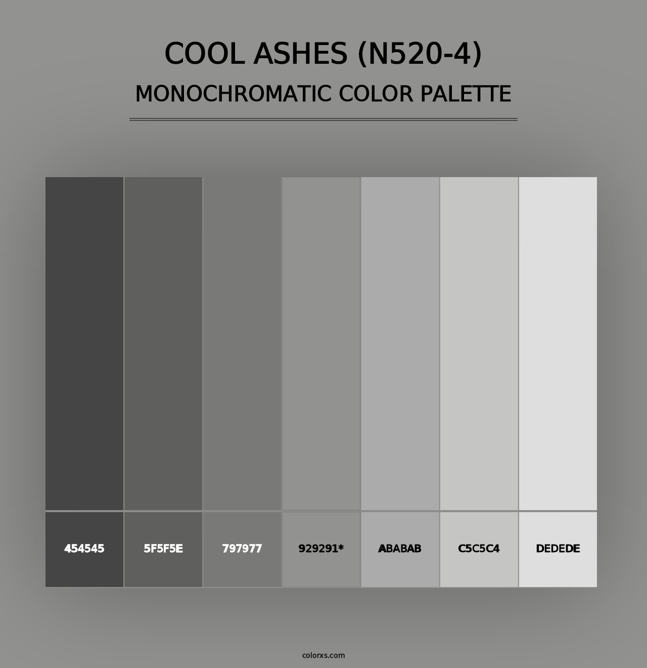 Cool Ashes (N520-4) - Monochromatic Color Palette