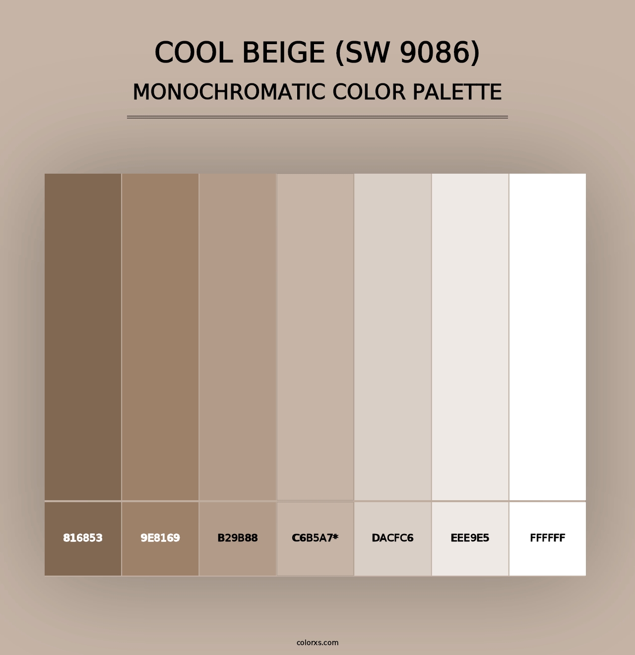 Cool Beige (SW 9086) - Monochromatic Color Palette