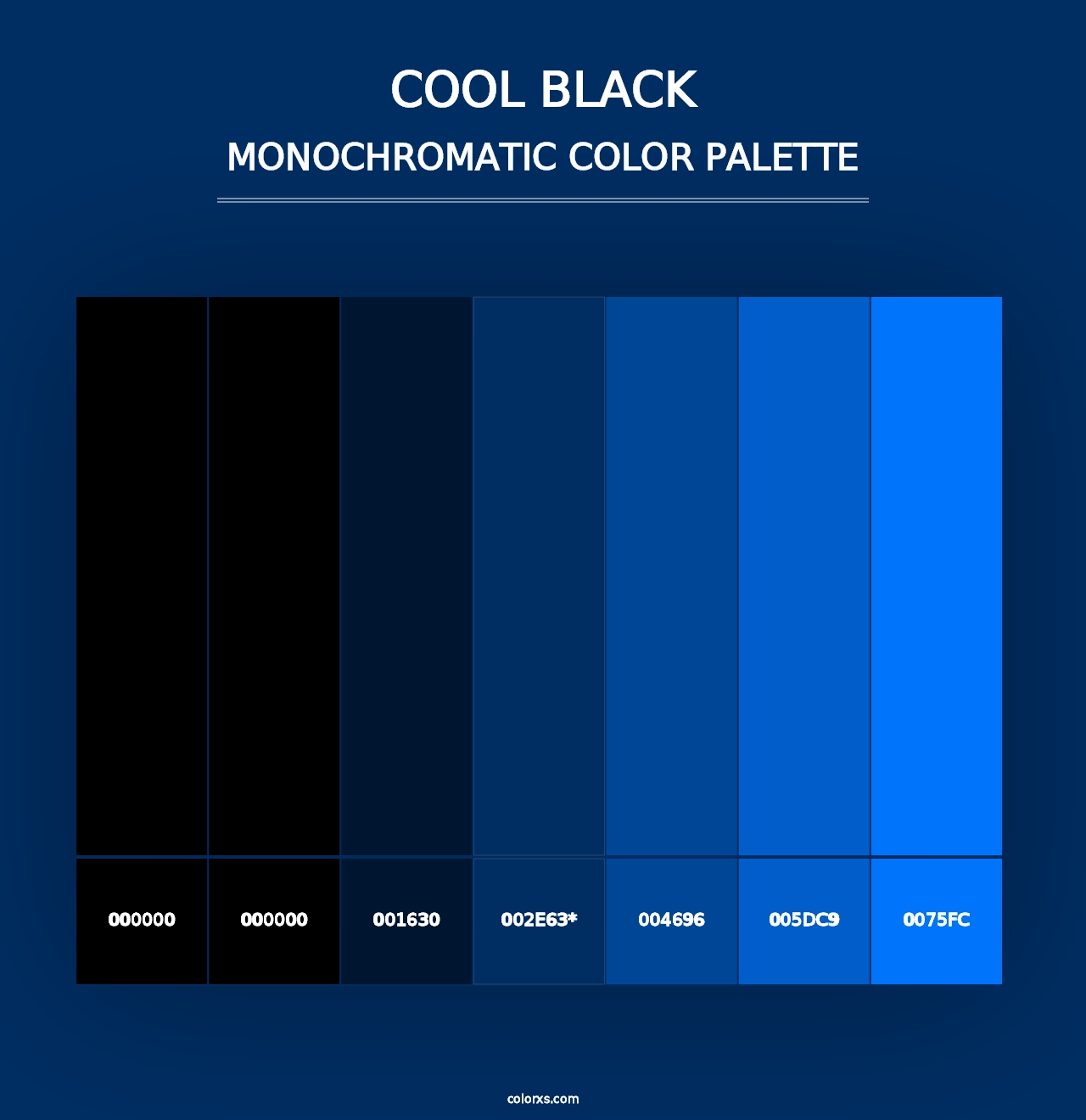 Cool Black - Monochromatic Color Palette