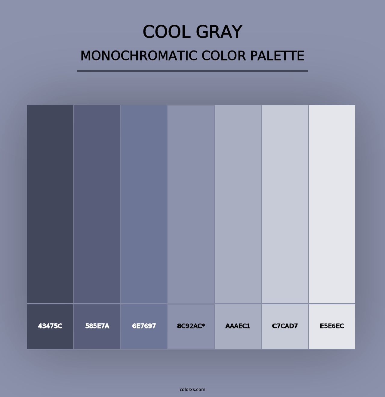 Cool Gray - Monochromatic Color Palette