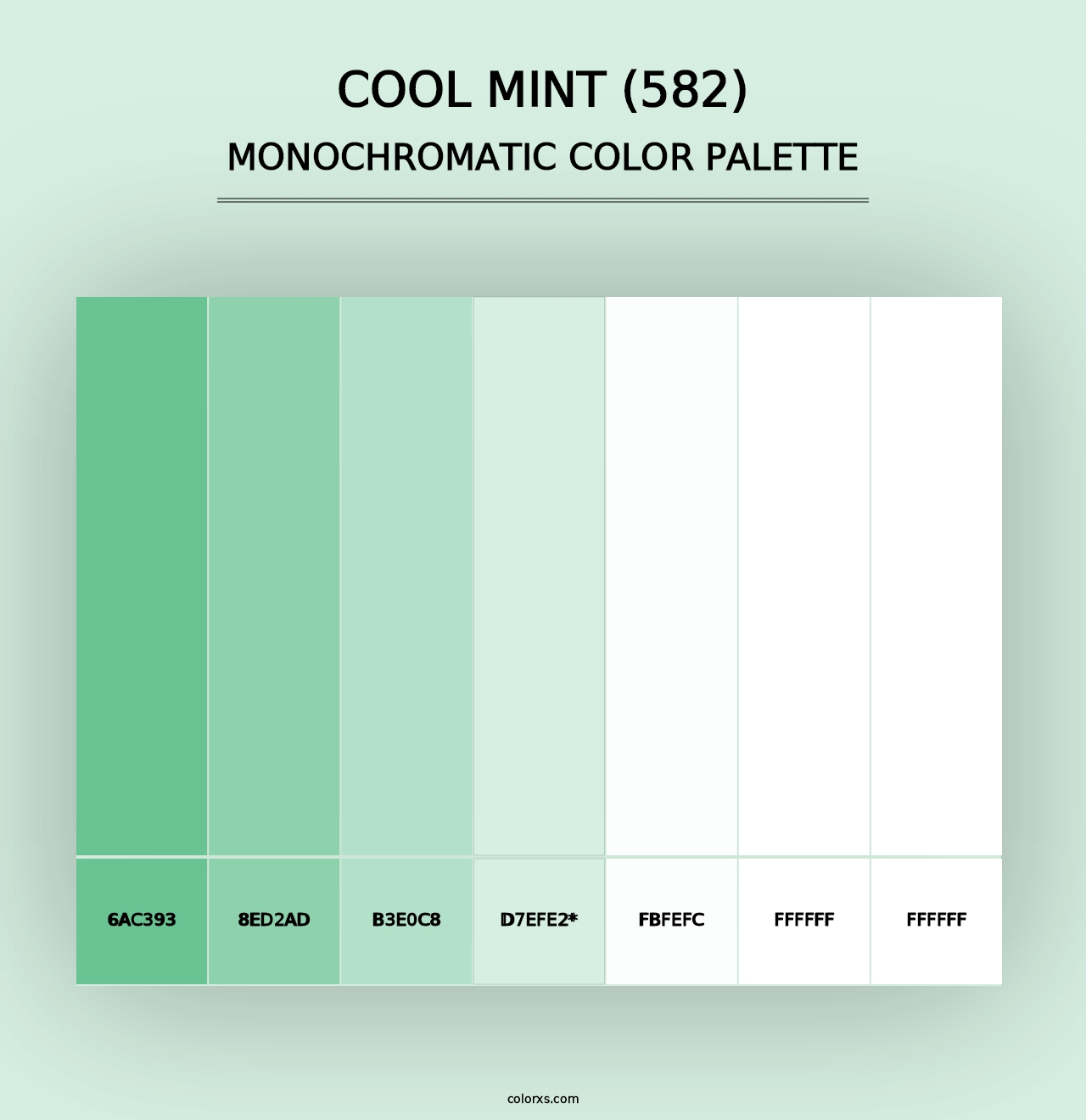 Cool Mint (582) - Monochromatic Color Palette