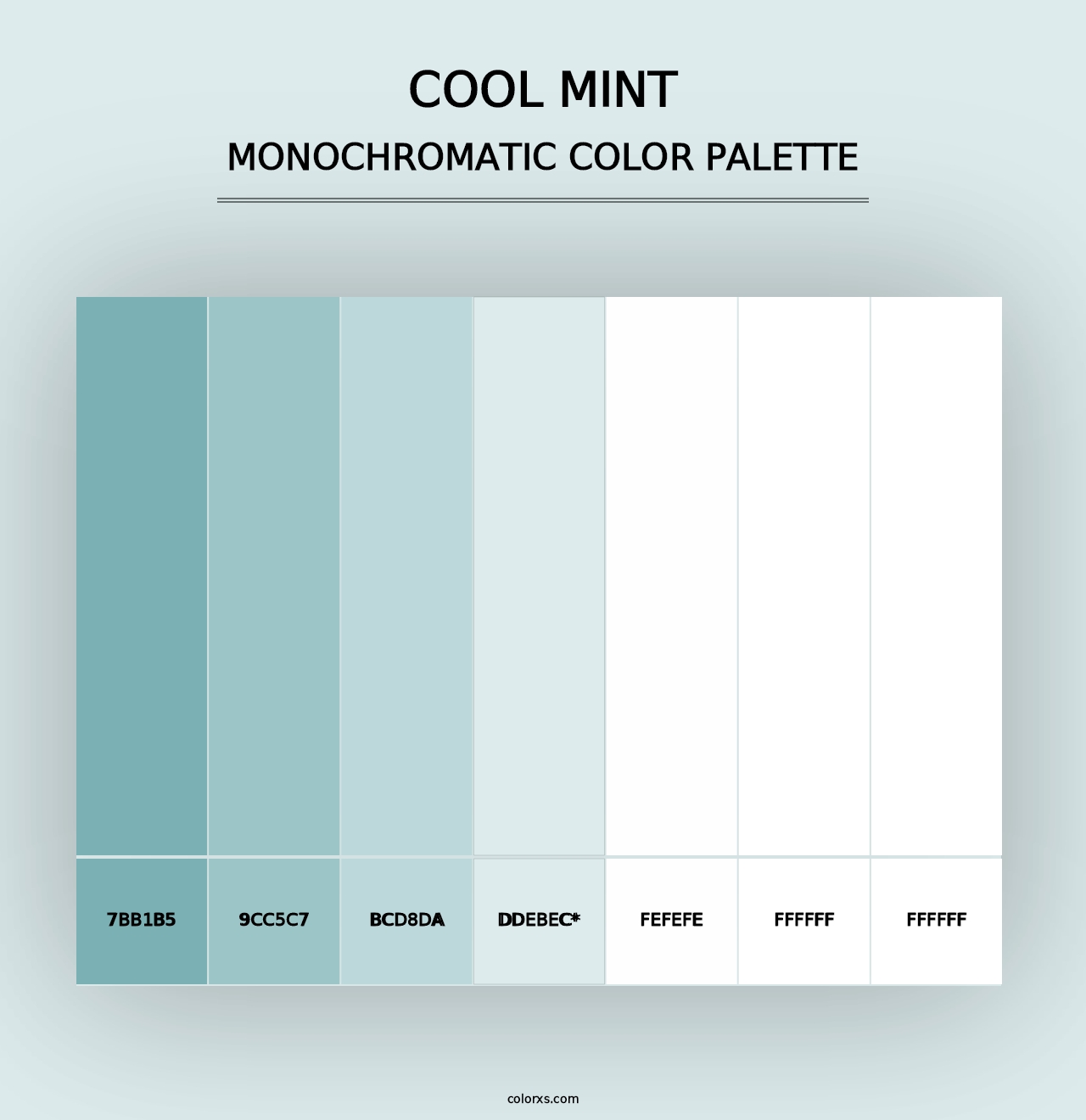 Cool Mint - Monochromatic Color Palette