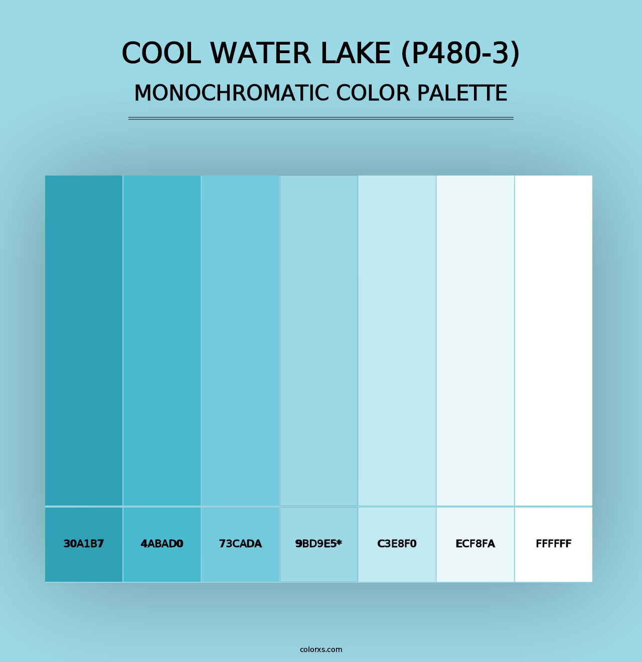 Cool Water Lake (P480-3) - Monochromatic Color Palette