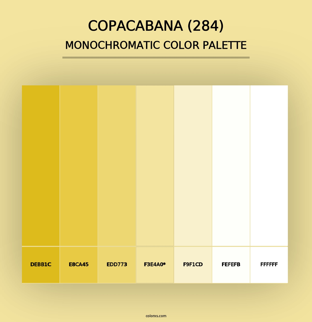 Copacabana (284) - Monochromatic Color Palette