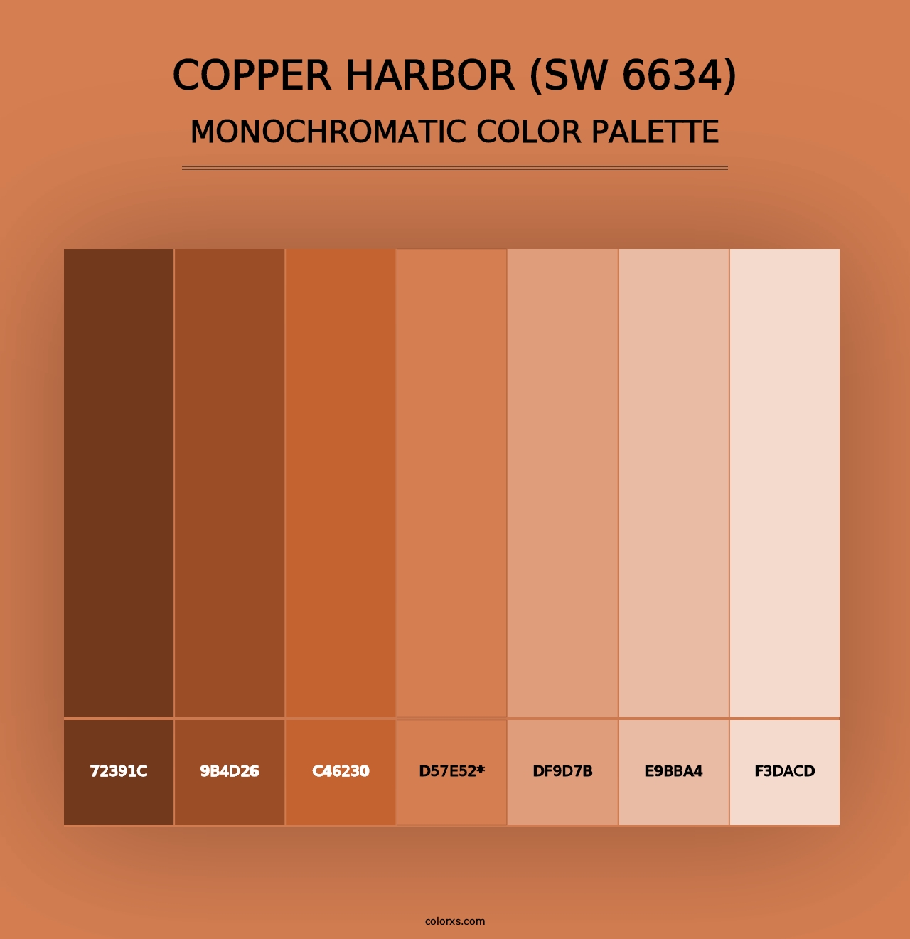 Copper Harbor (SW 6634) - Monochromatic Color Palette