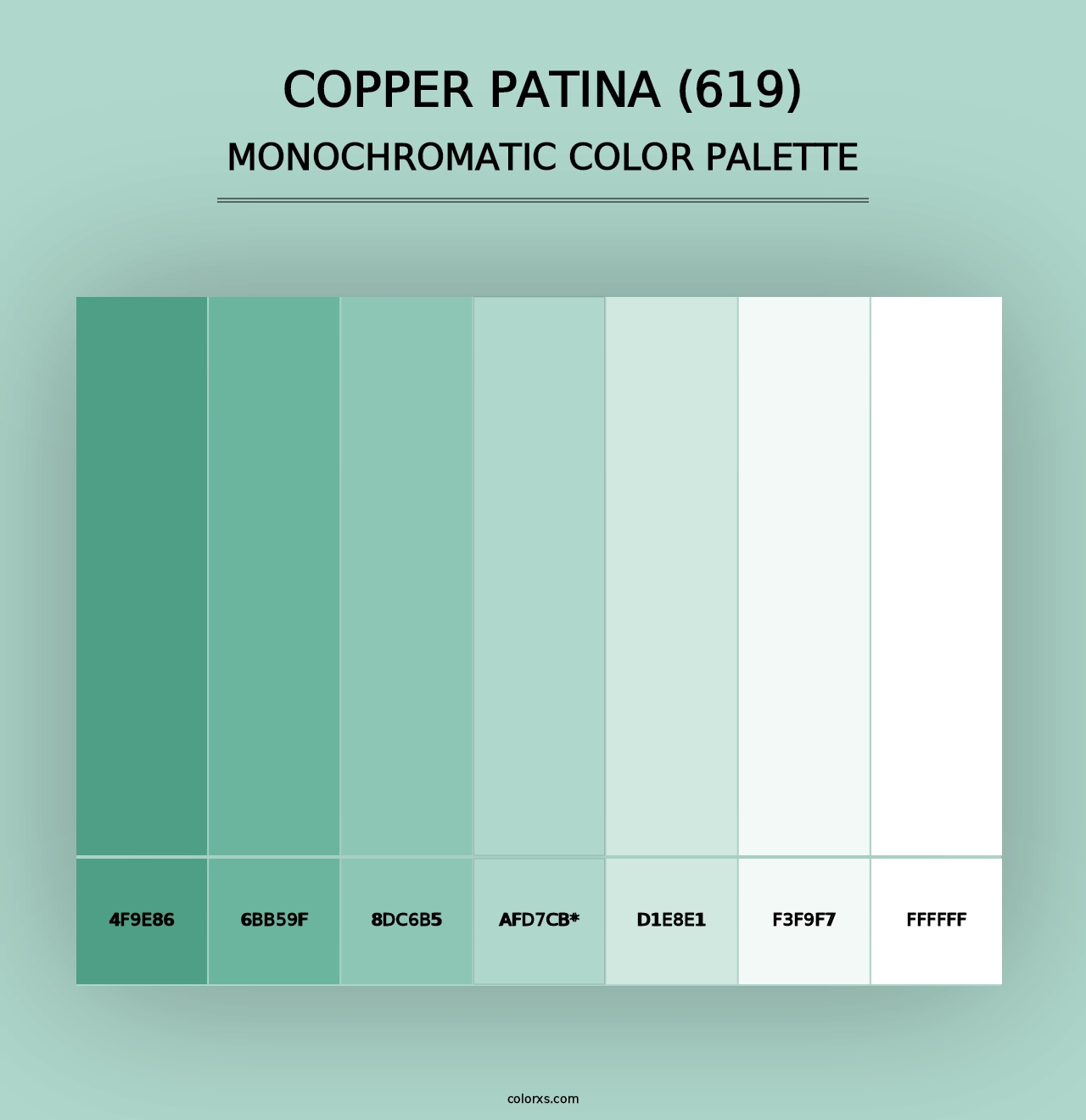 Copper Patina (619) - Monochromatic Color Palette