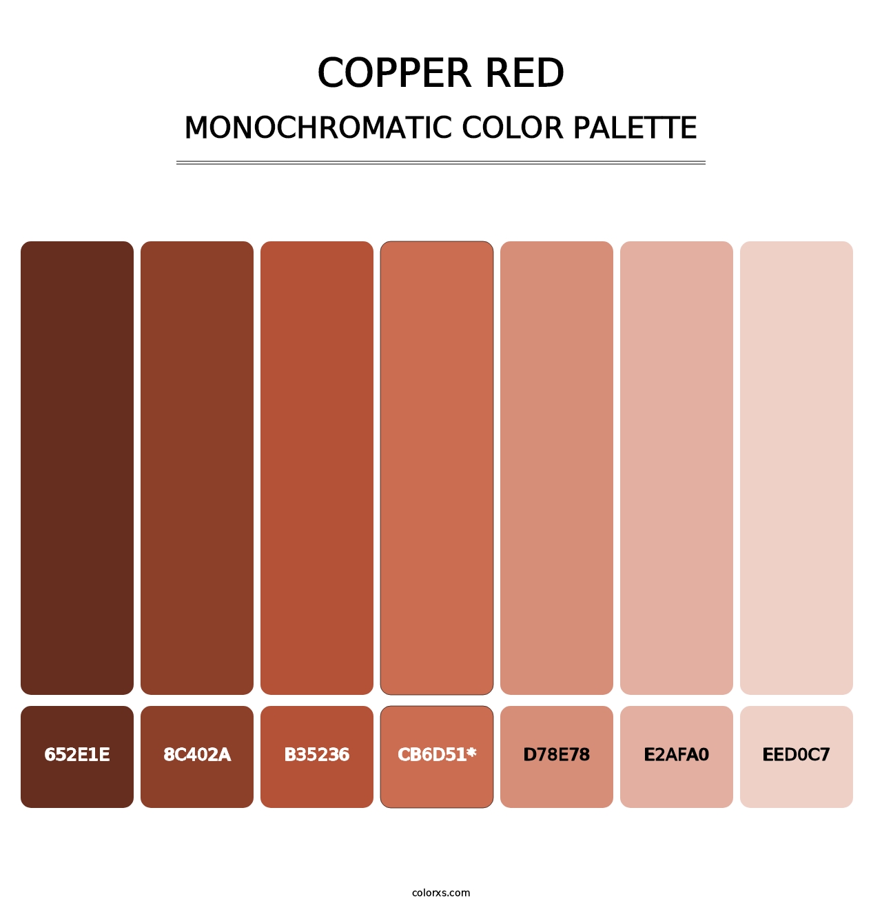 Copper Red - Monochromatic Color Palette