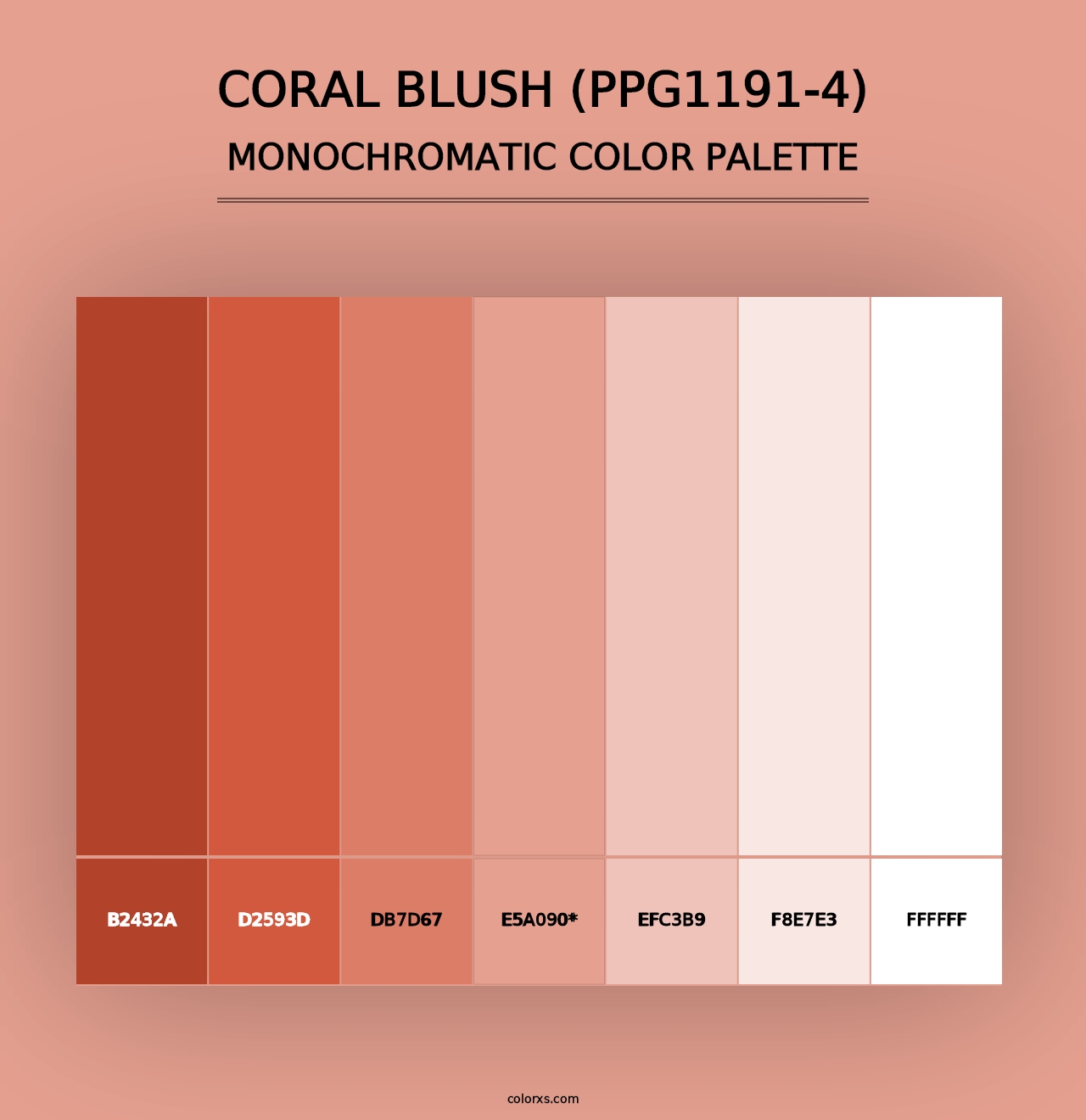 Coral Blush (PPG1191-4) - Monochromatic Color Palette