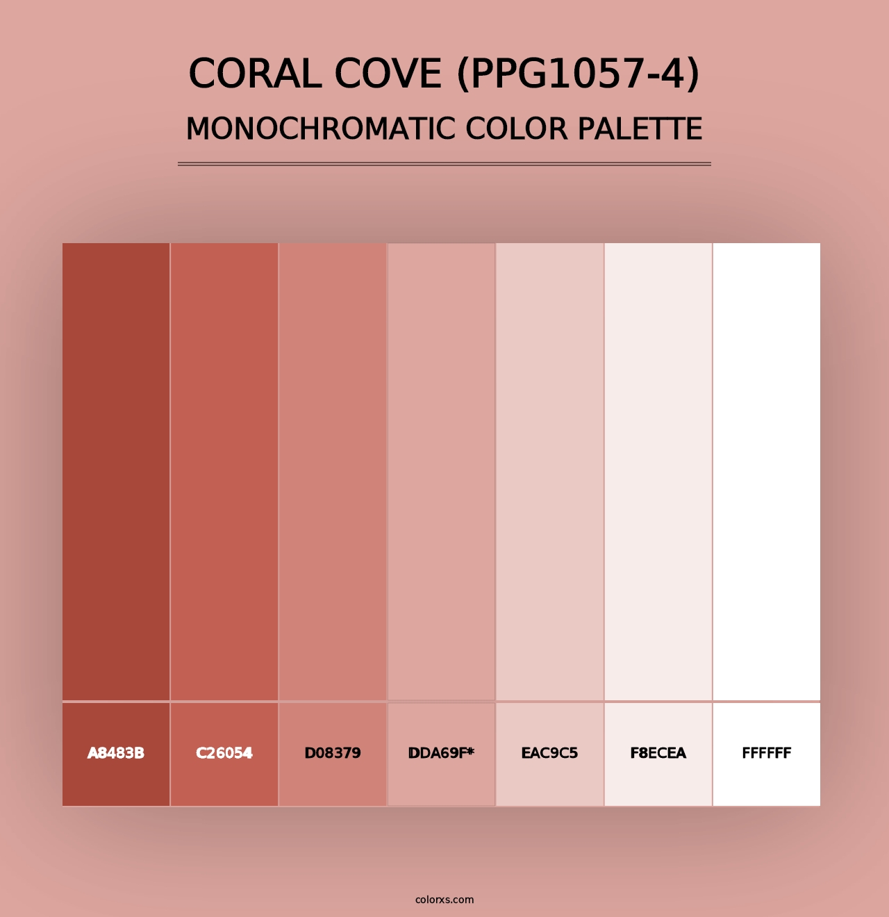 Coral Cove (PPG1057-4) - Monochromatic Color Palette