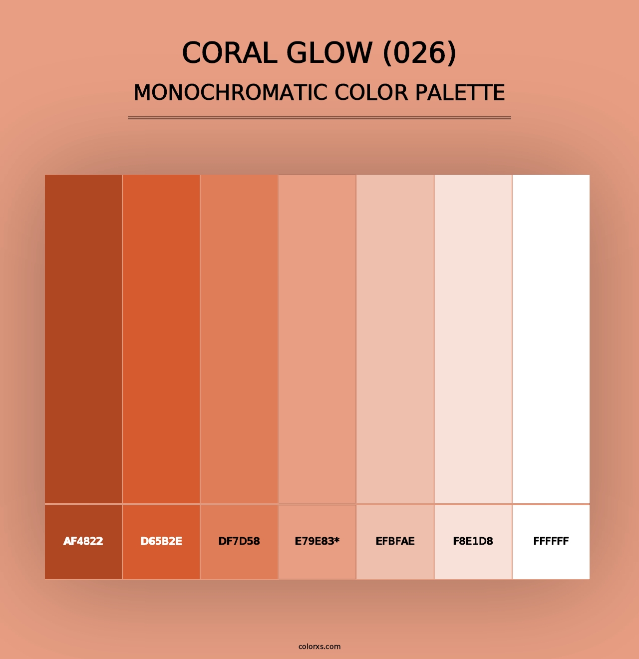 Coral Glow (026) - Monochromatic Color Palette