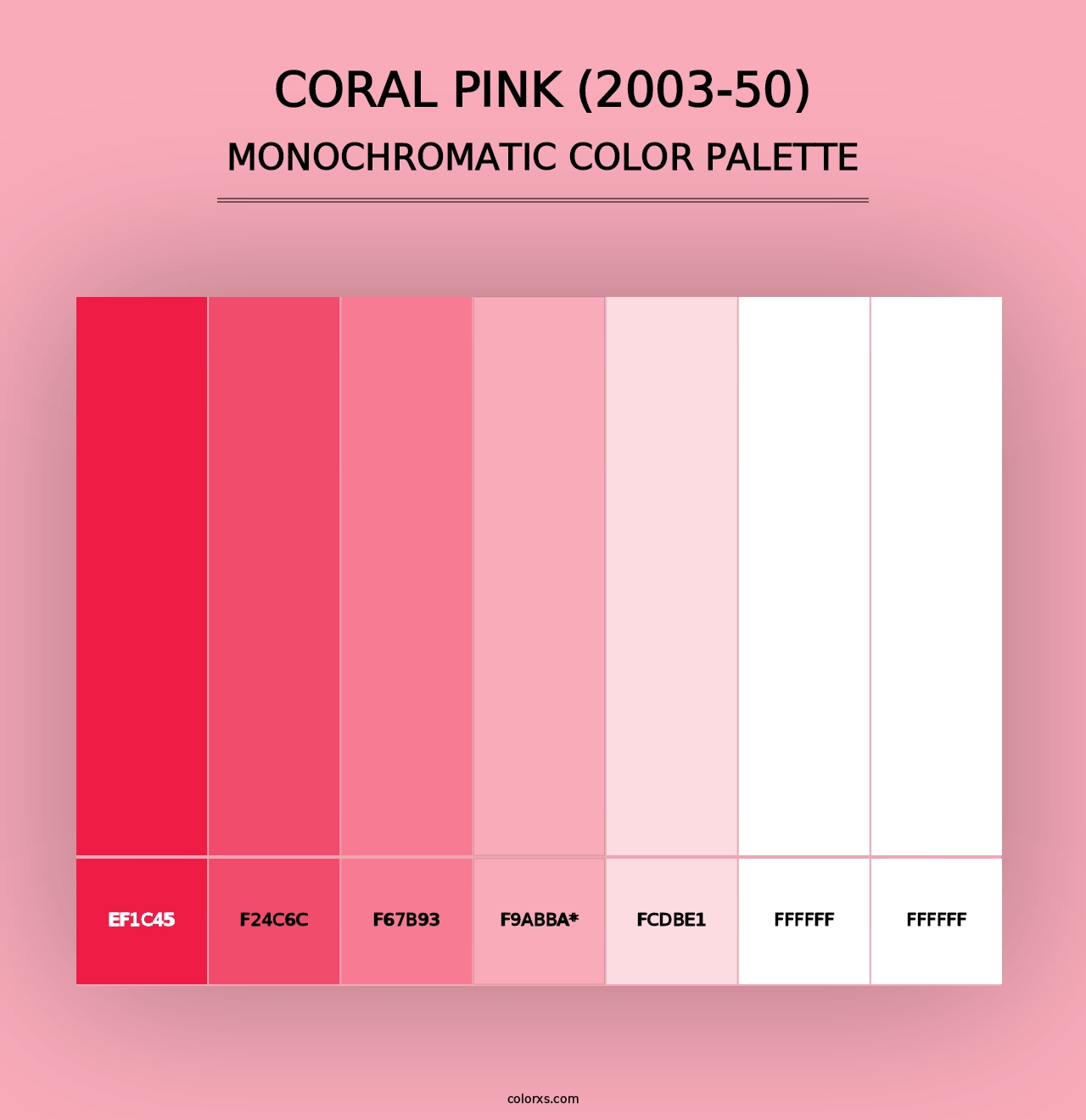 Coral Pink (2003-50) - Monochromatic Color Palette