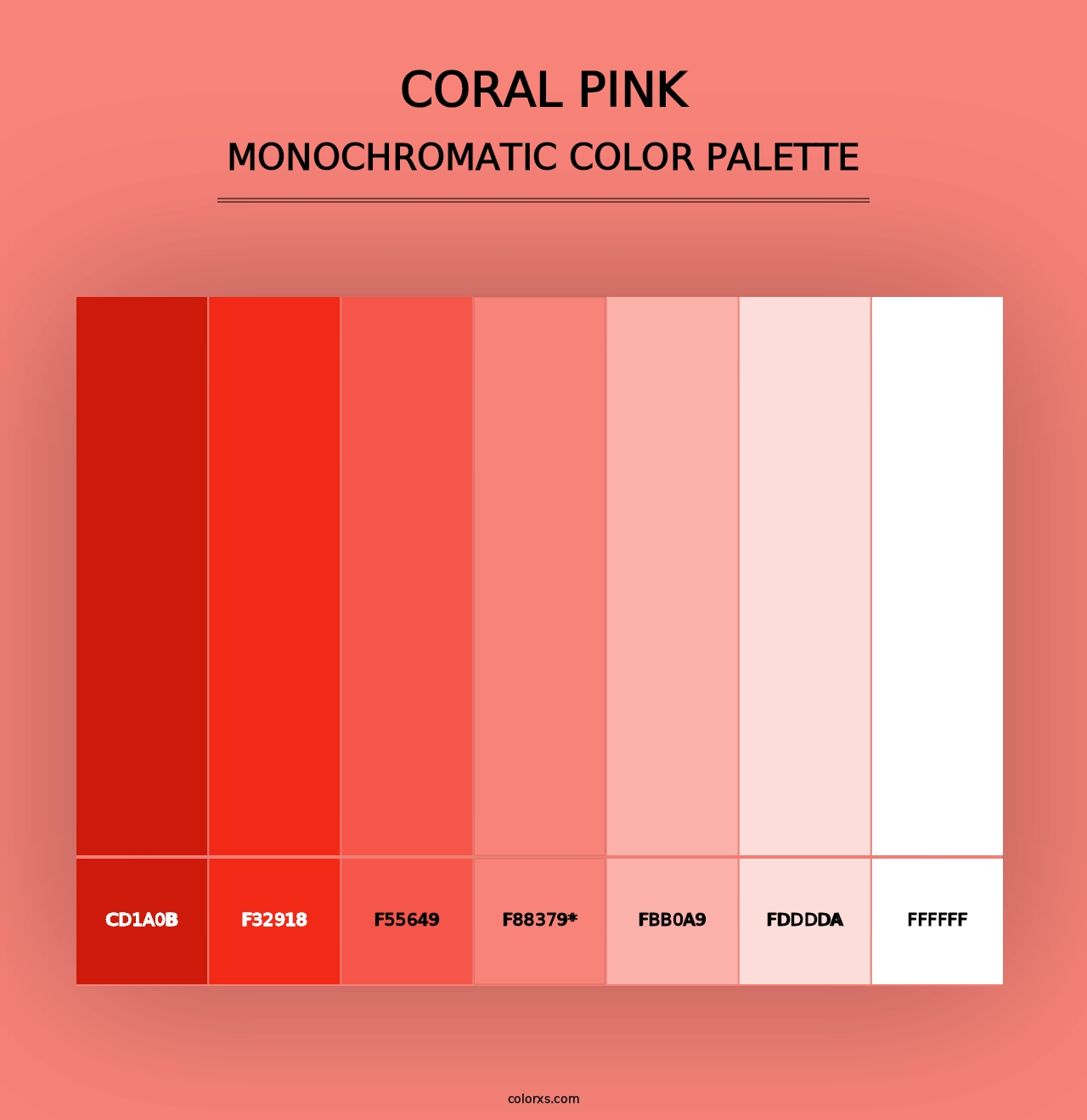 Coral Pink - Monochromatic Color Palette