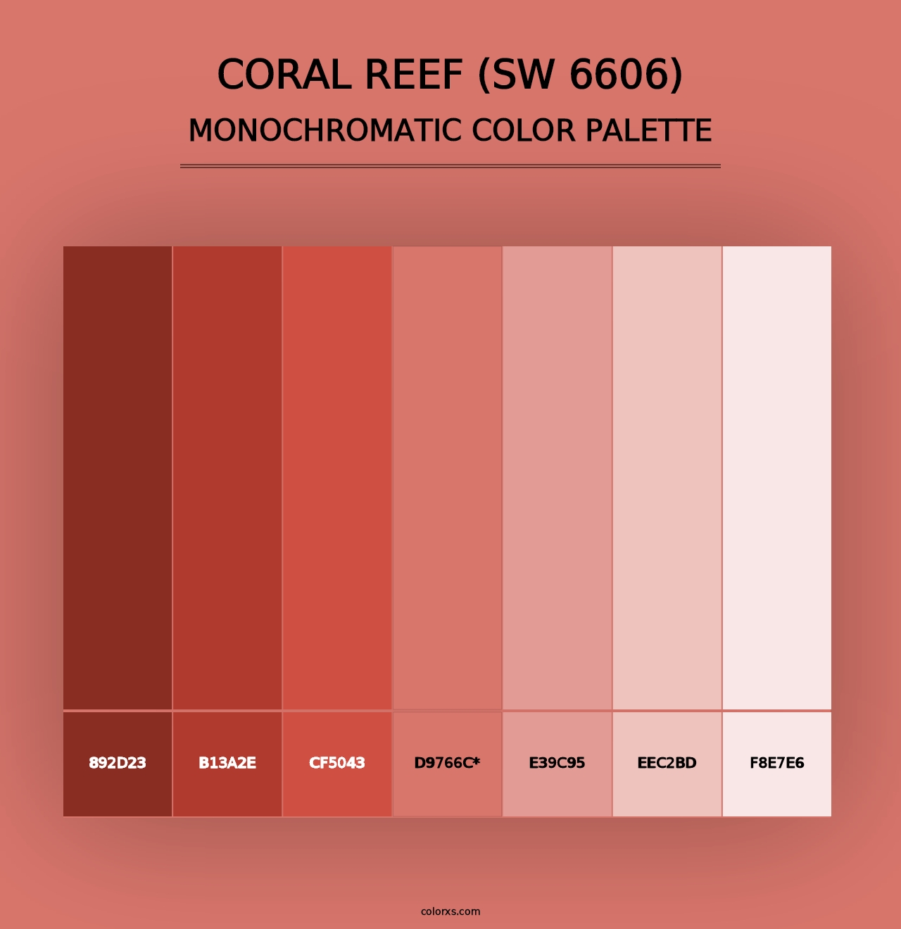 Coral Reef (SW 6606) - Monochromatic Color Palette