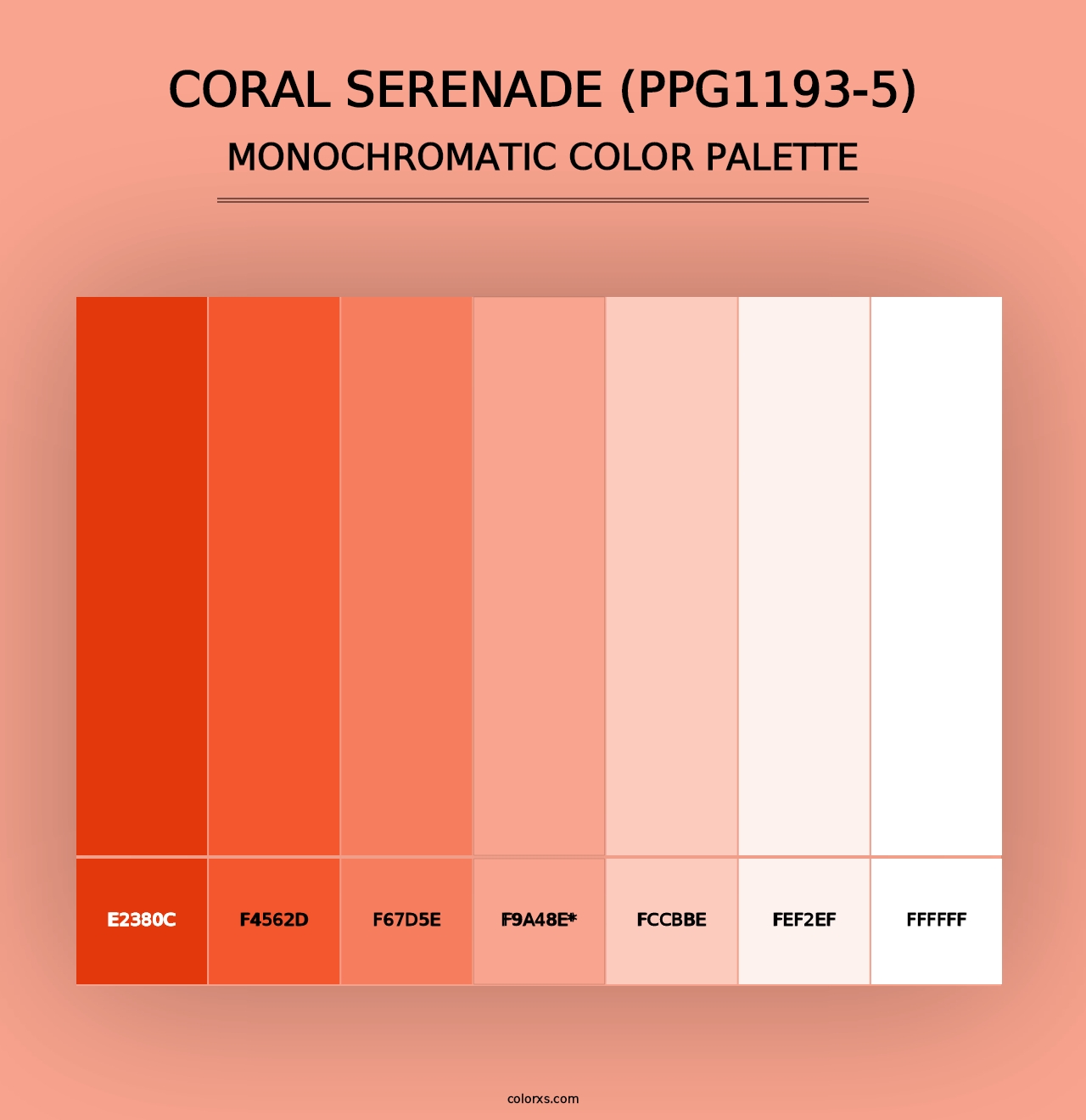 Coral Serenade (PPG1193-5) - Monochromatic Color Palette