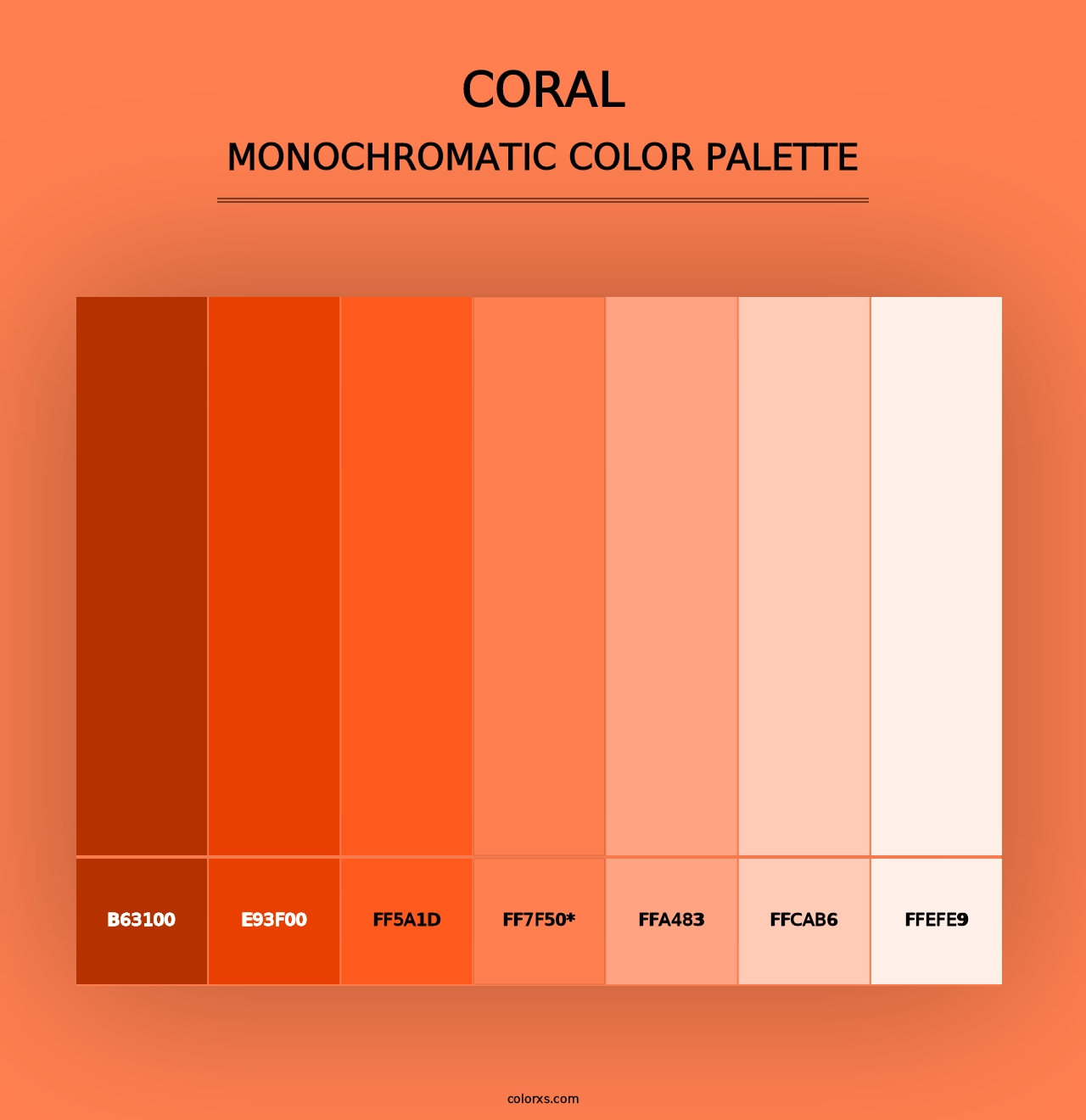 Coral - Monochromatic Color Palette