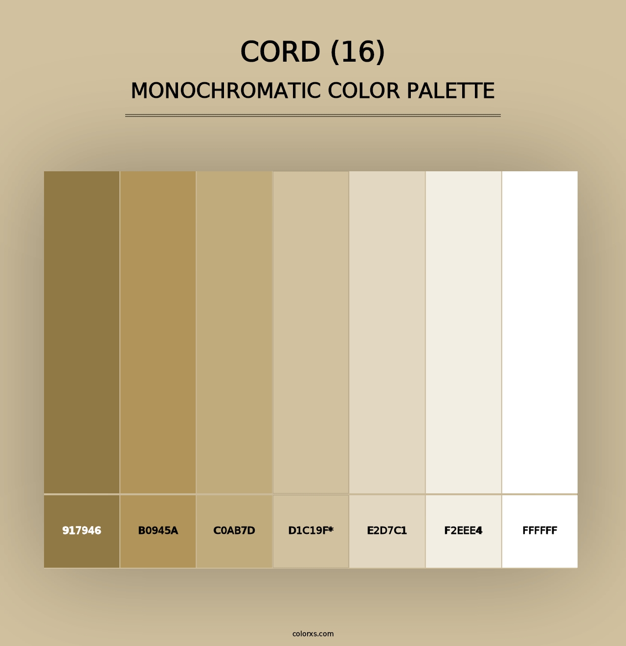 Cord (16) - Monochromatic Color Palette