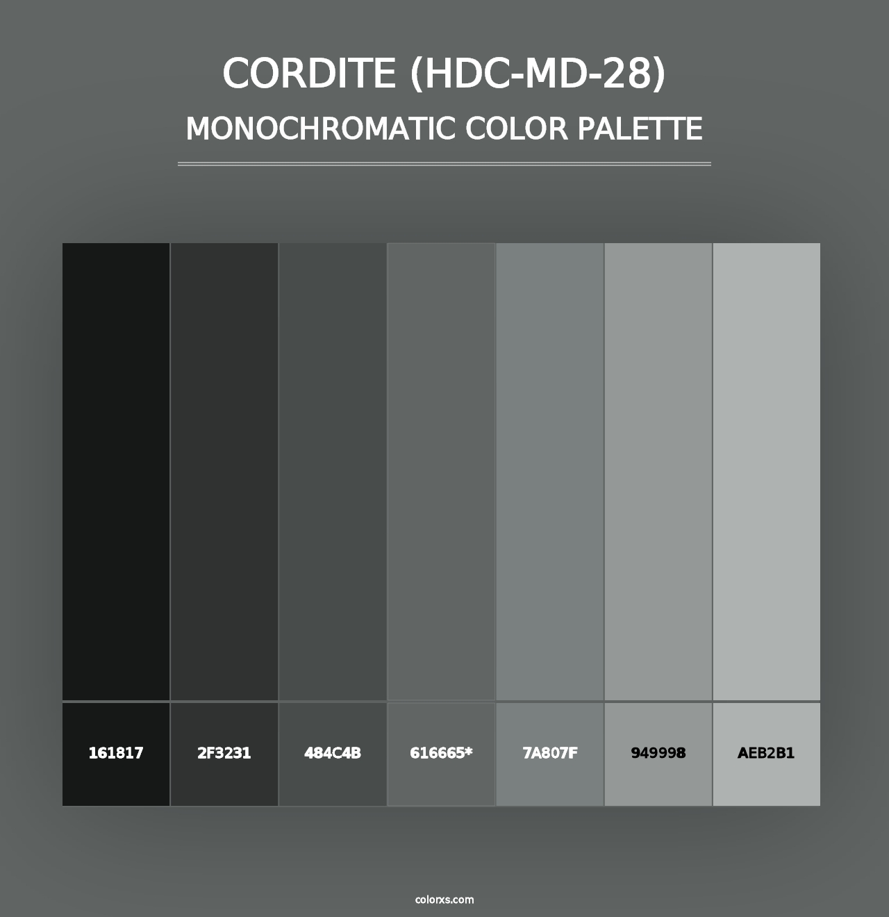 Cordite (HDC-MD-28) - Monochromatic Color Palette