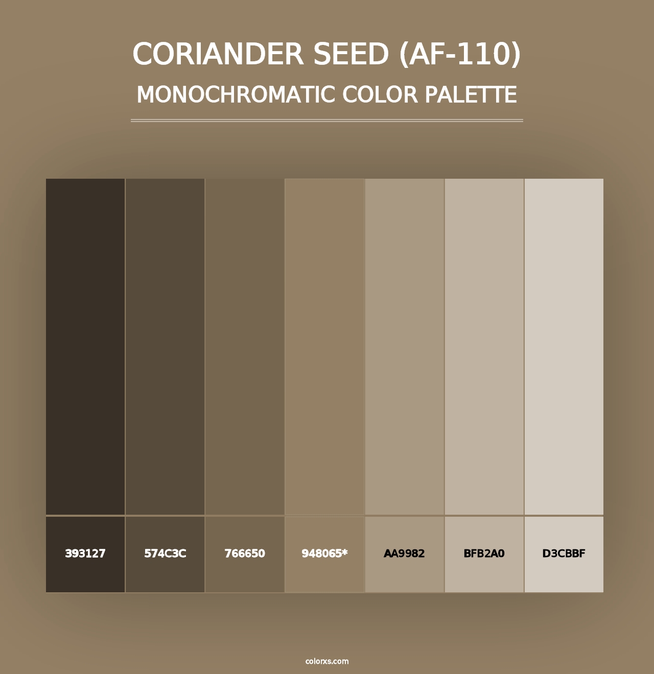 Coriander Seed (AF-110) - Monochromatic Color Palette