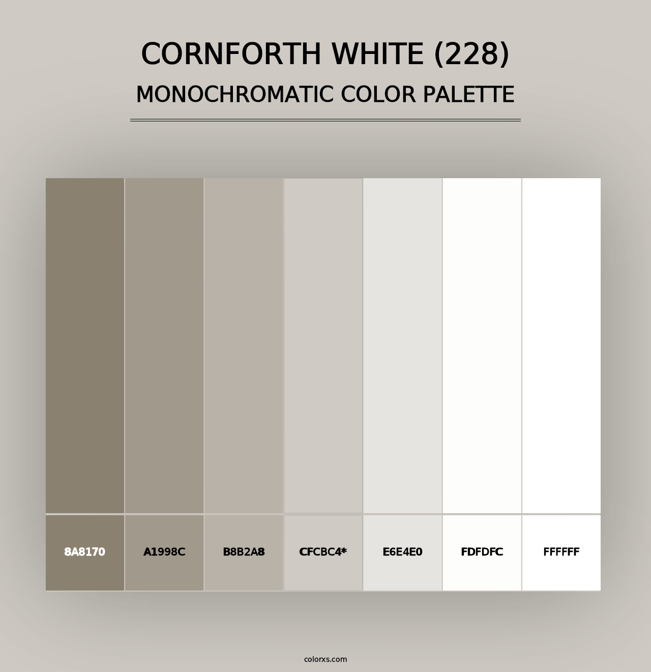 Cornforth White (228) - Monochromatic Color Palette