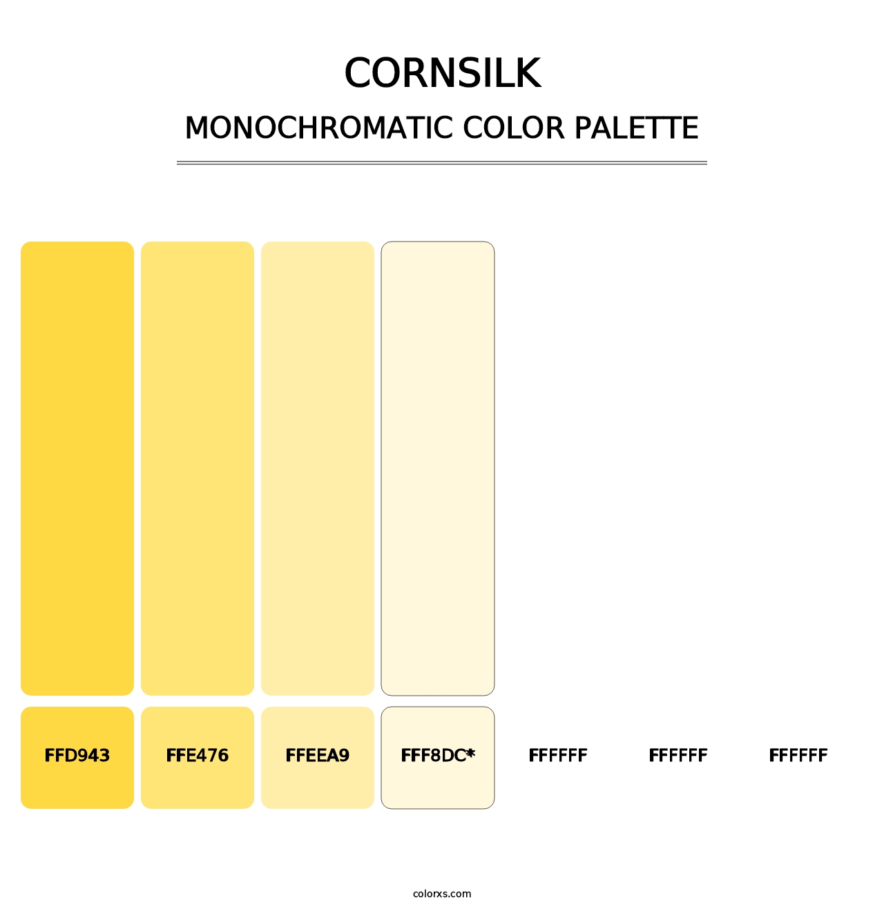 Cornsilk - Monochromatic Color Palette