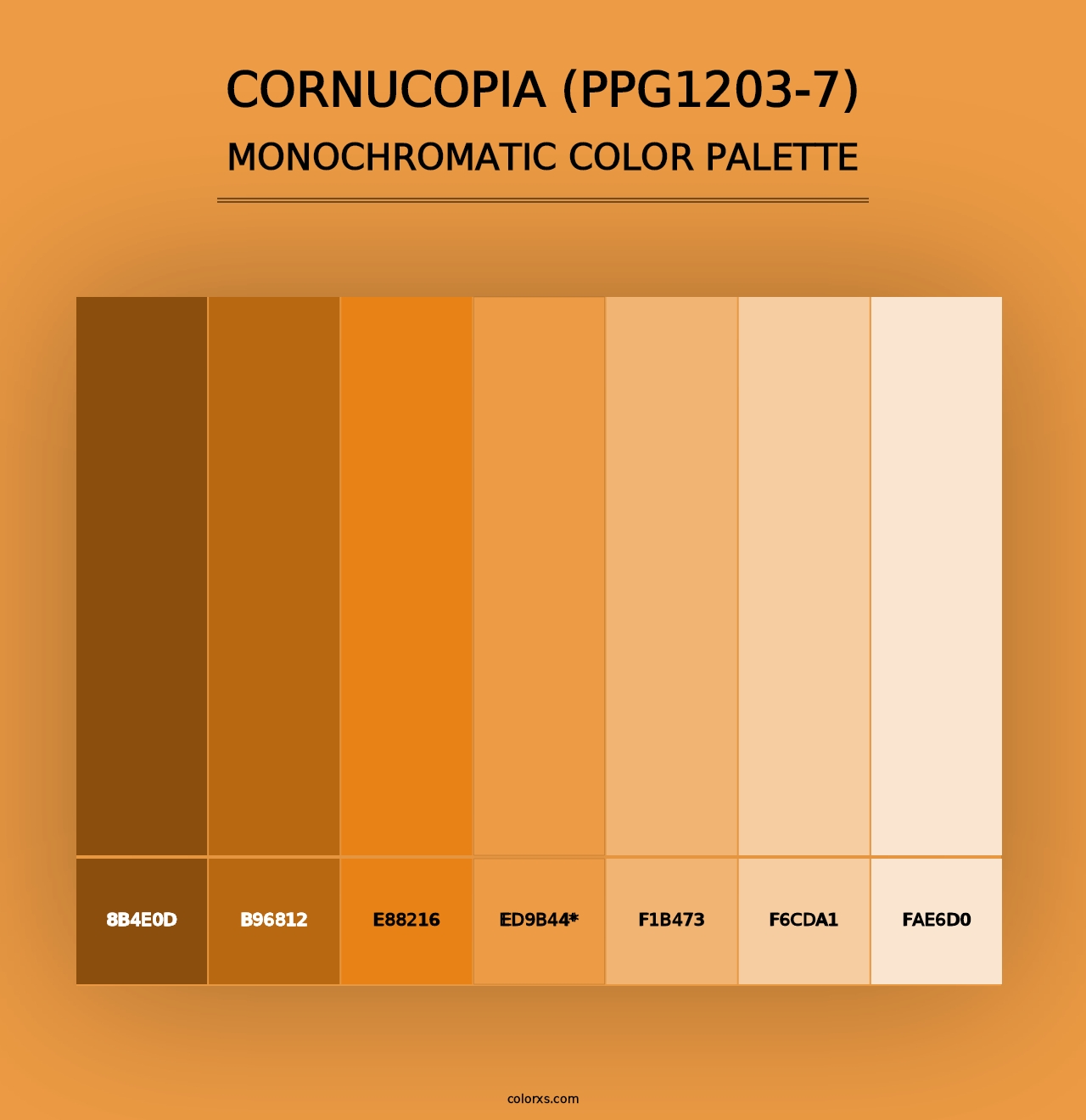 Cornucopia (PPG1203-7) - Monochromatic Color Palette