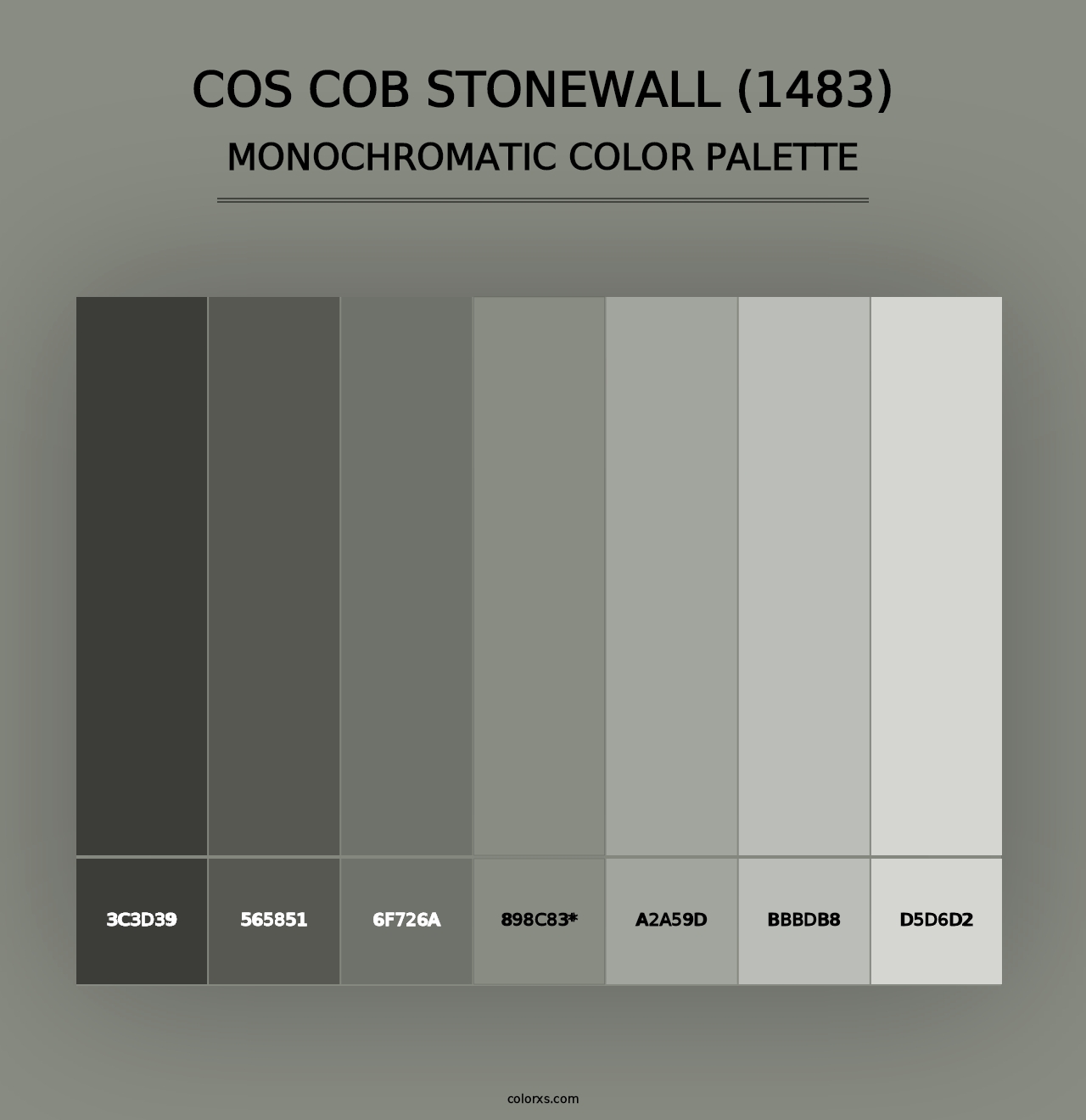 Cos Cob Stonewall (1483) - Monochromatic Color Palette