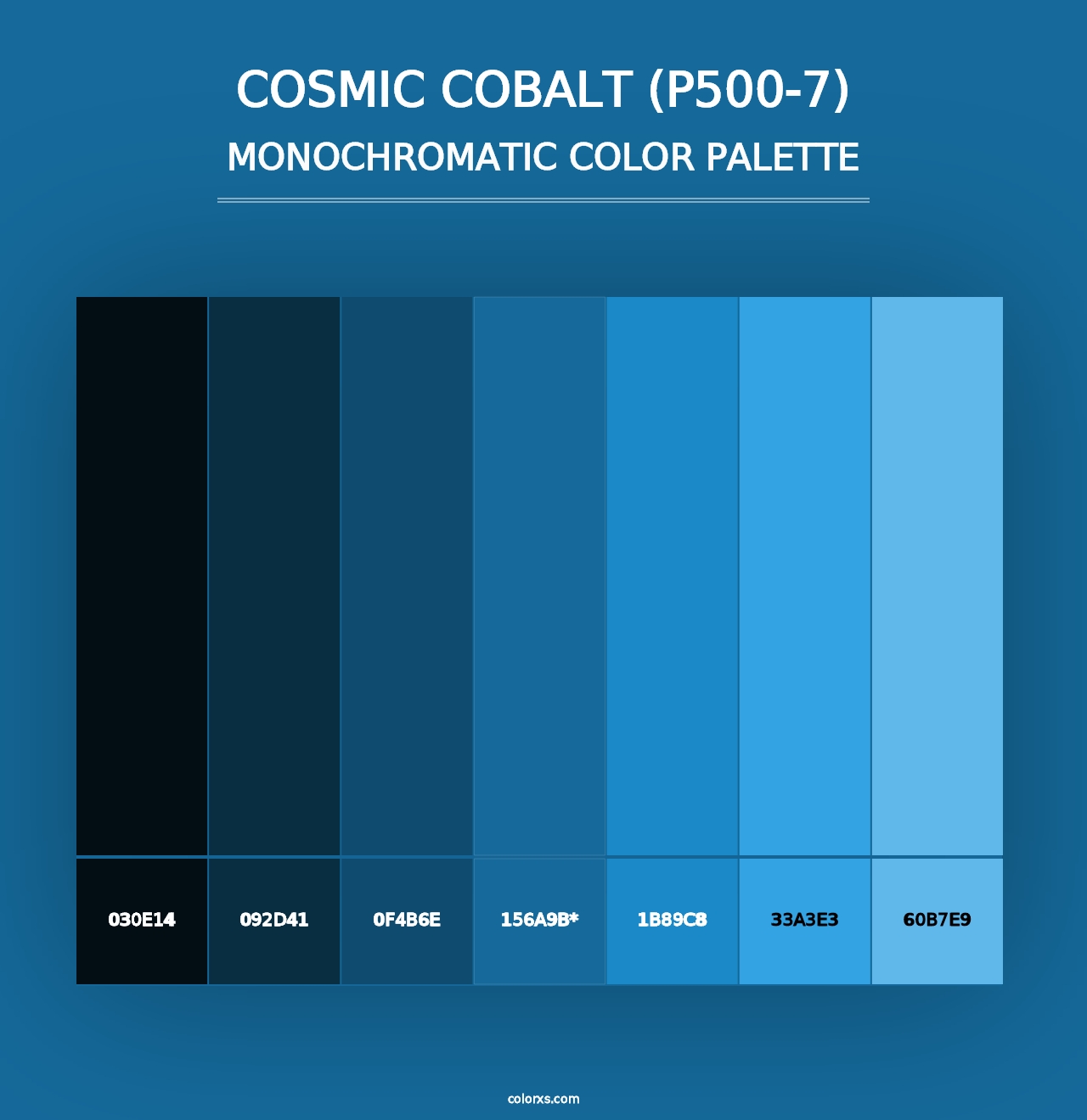 Cosmic Cobalt (P500-7) - Monochromatic Color Palette