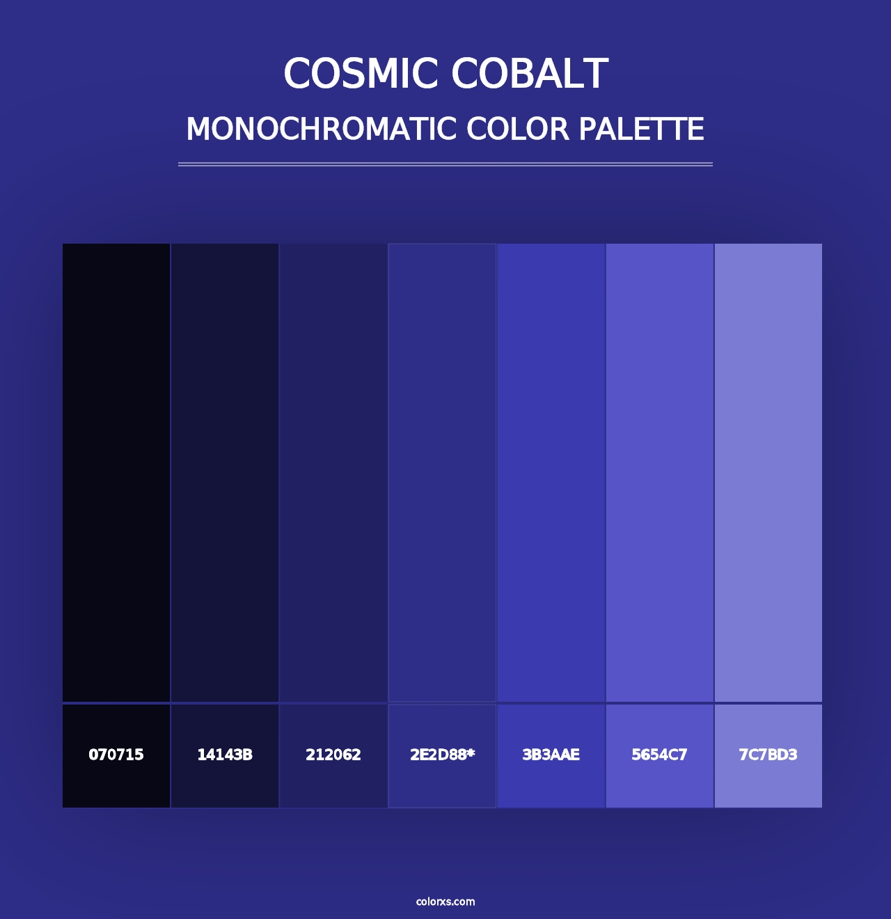 Cosmic Cobalt - Monochromatic Color Palette