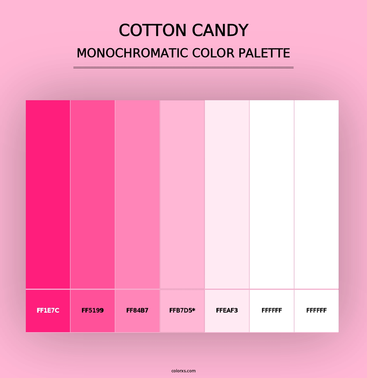 Cotton Candy - Monochromatic Color Palette