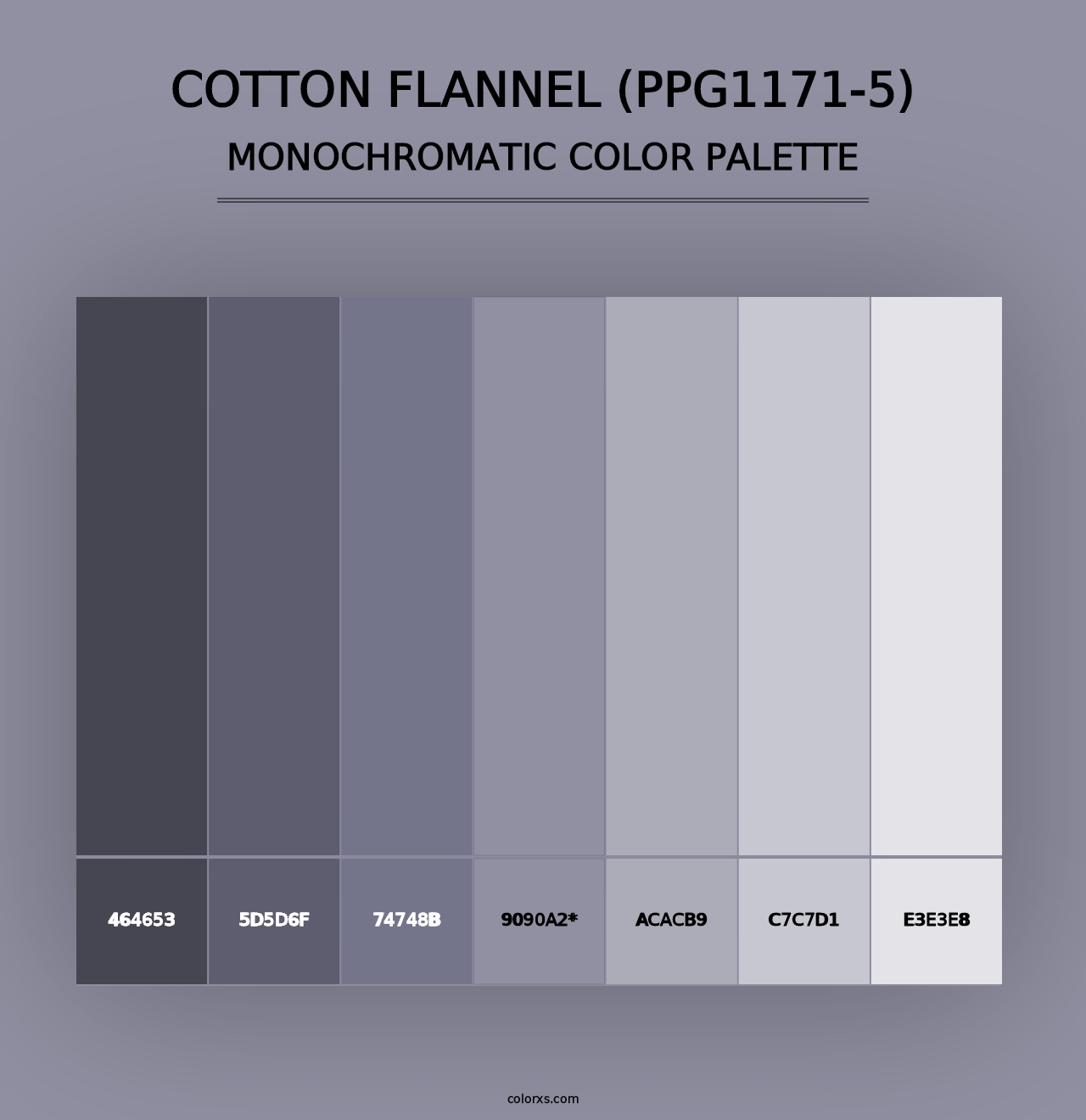 Cotton Flannel (PPG1171-5) - Monochromatic Color Palette