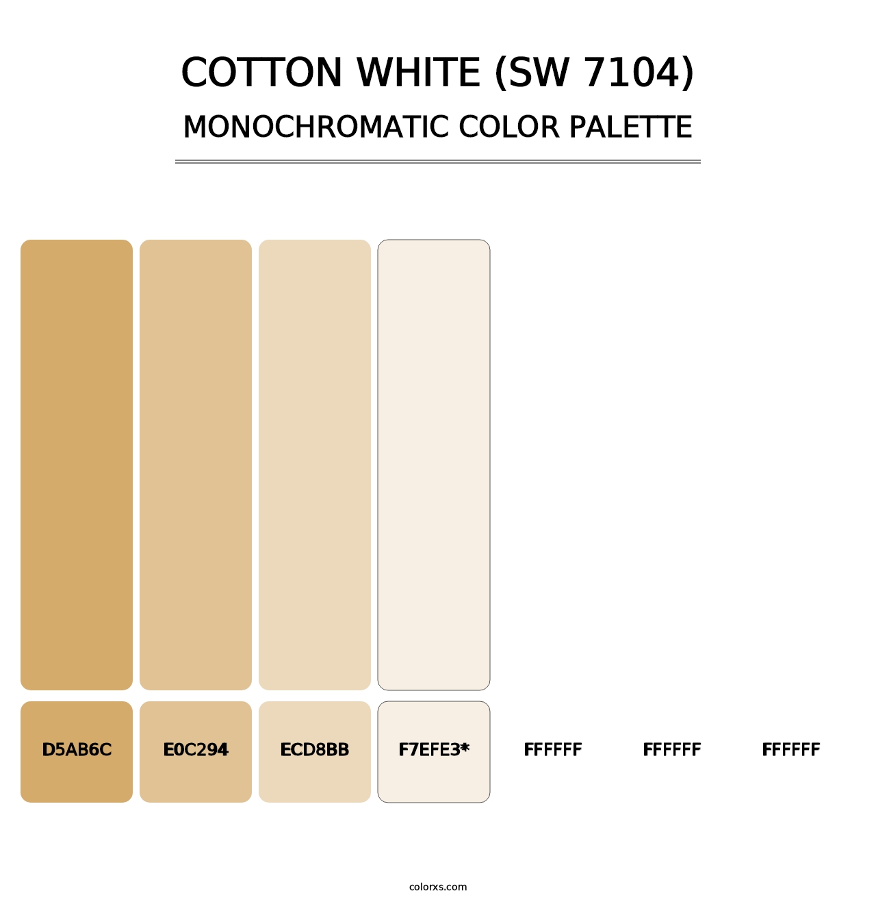 Cotton White (SW 7104) - Monochromatic Color Palette