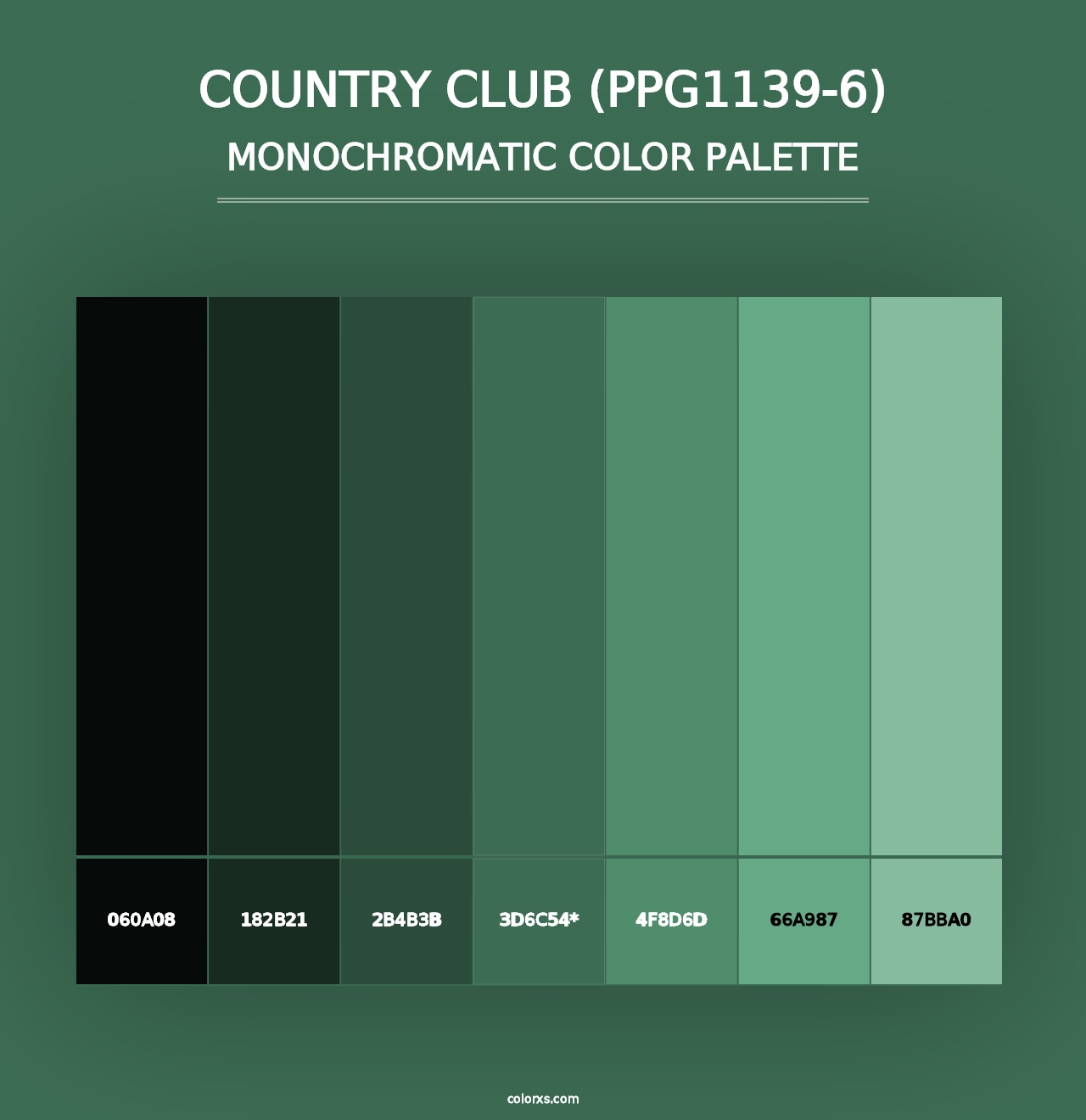 Country Club (PPG1139-6) - Monochromatic Color Palette