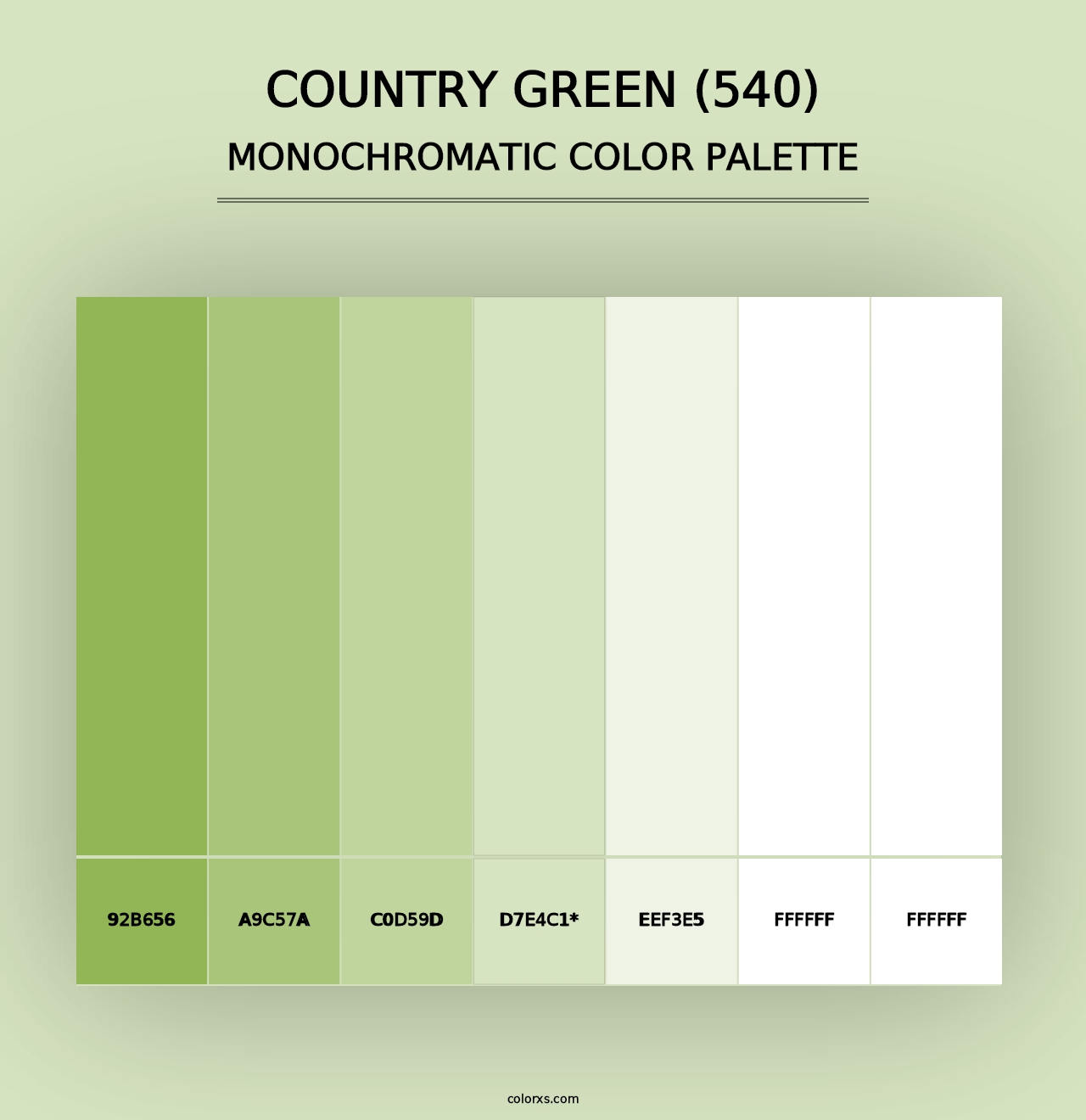 Country Green (540) - Monochromatic Color Palette