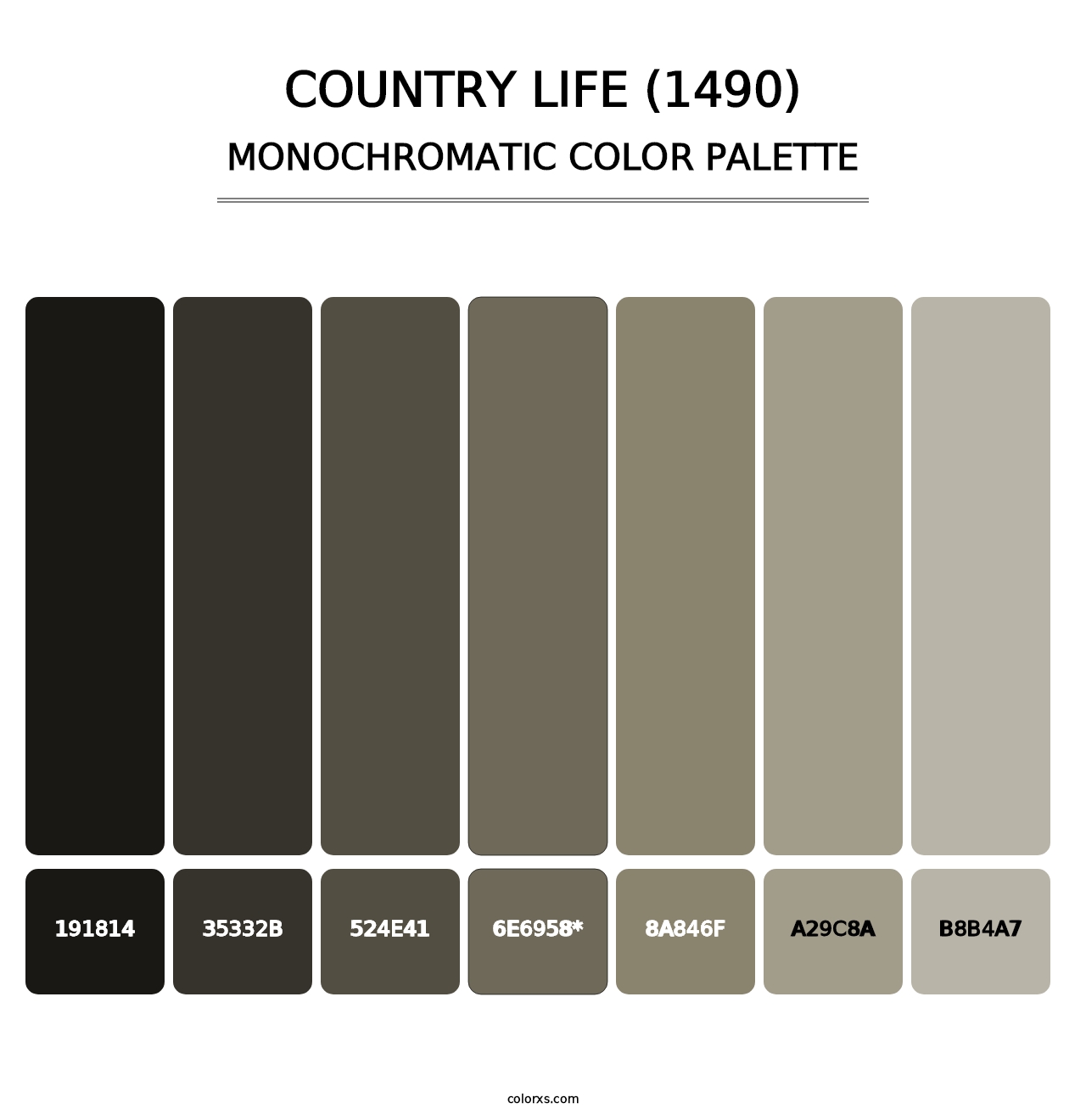 Country Life (1490) - Monochromatic Color Palette