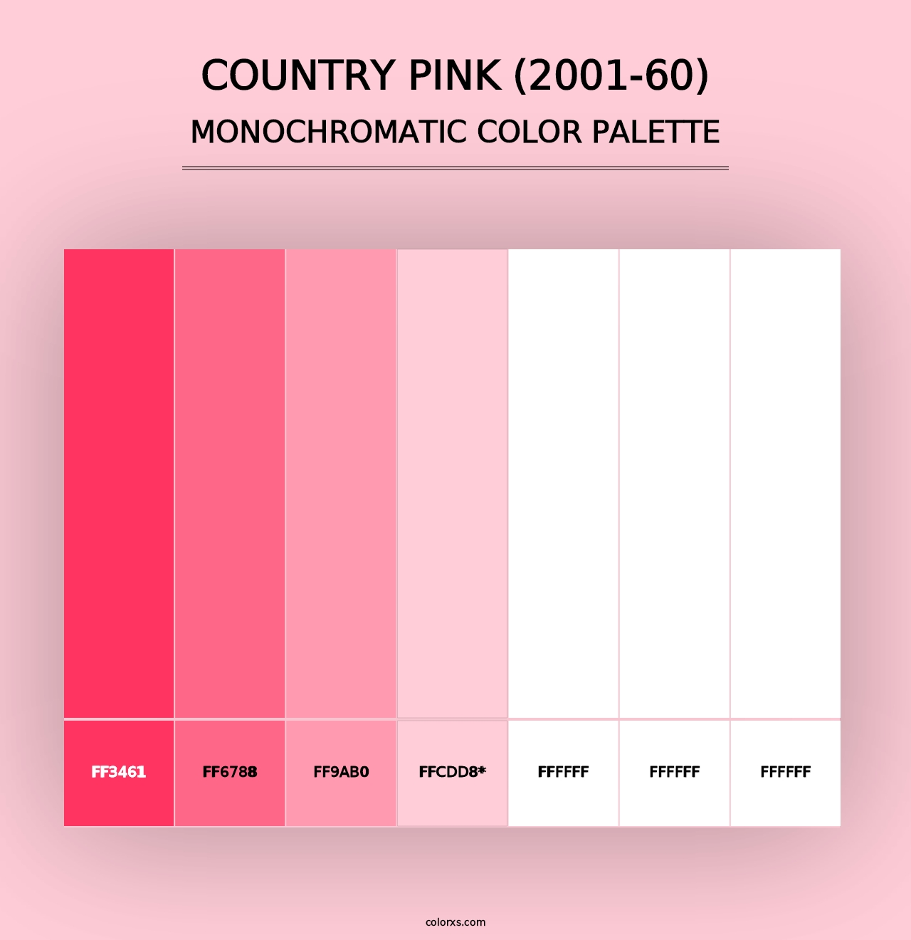 Country Pink (2001-60) - Monochromatic Color Palette