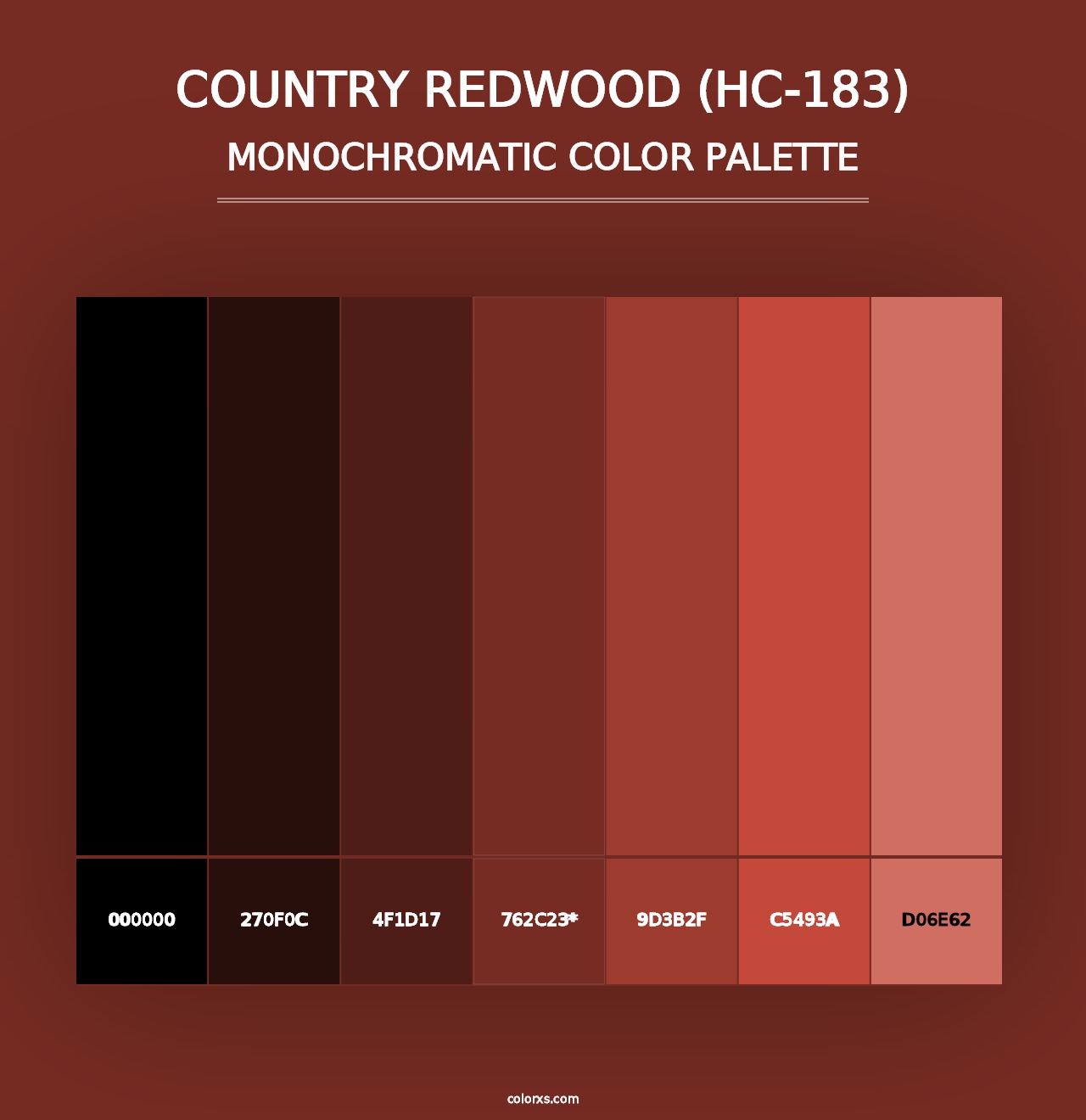 Country Redwood (HC-183) - Monochromatic Color Palette