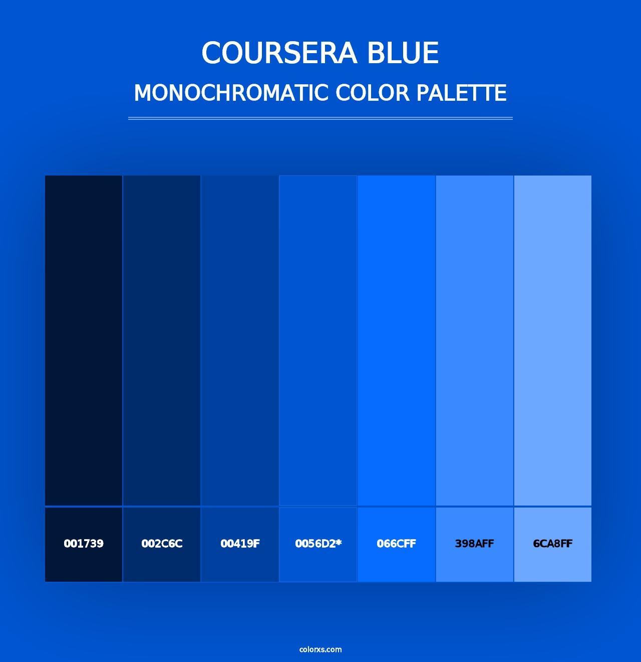 Coursera Blue - Monochromatic Color Palette