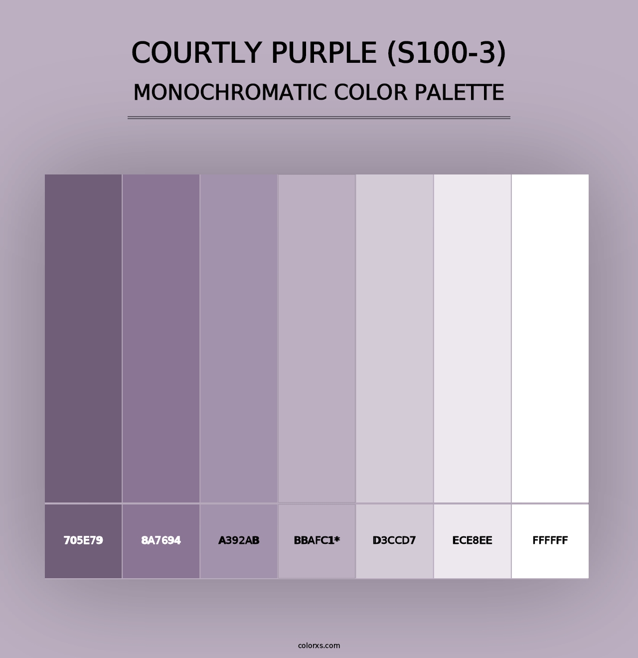 Courtly Purple (S100-3) - Monochromatic Color Palette