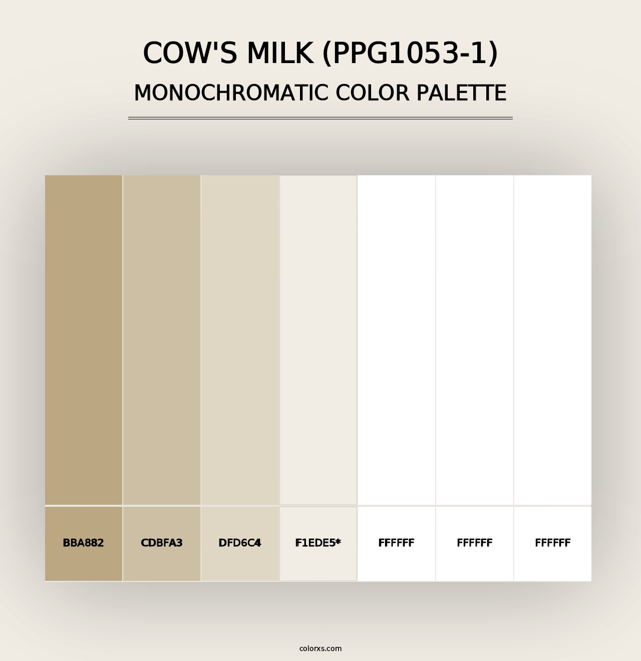 Cow's Milk (PPG1053-1) - Monochromatic Color Palette