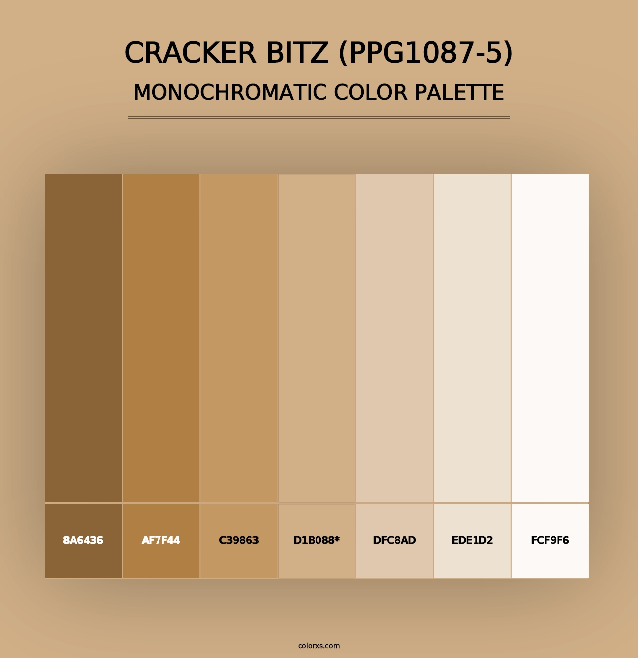 Cracker Bitz (PPG1087-5) - Monochromatic Color Palette