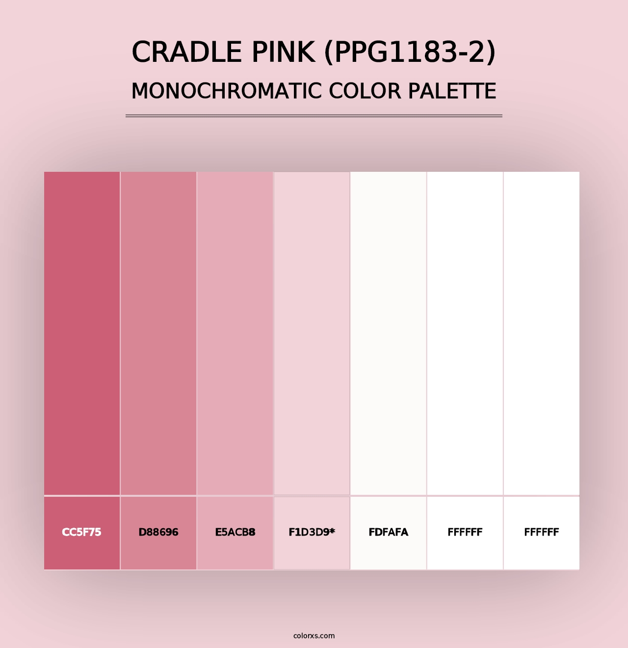 Cradle Pink (PPG1183-2) - Monochromatic Color Palette