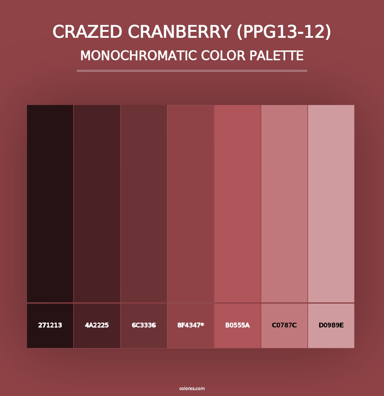 Crazed Cranberry (PPG13-12) - Monochromatic Color Palette