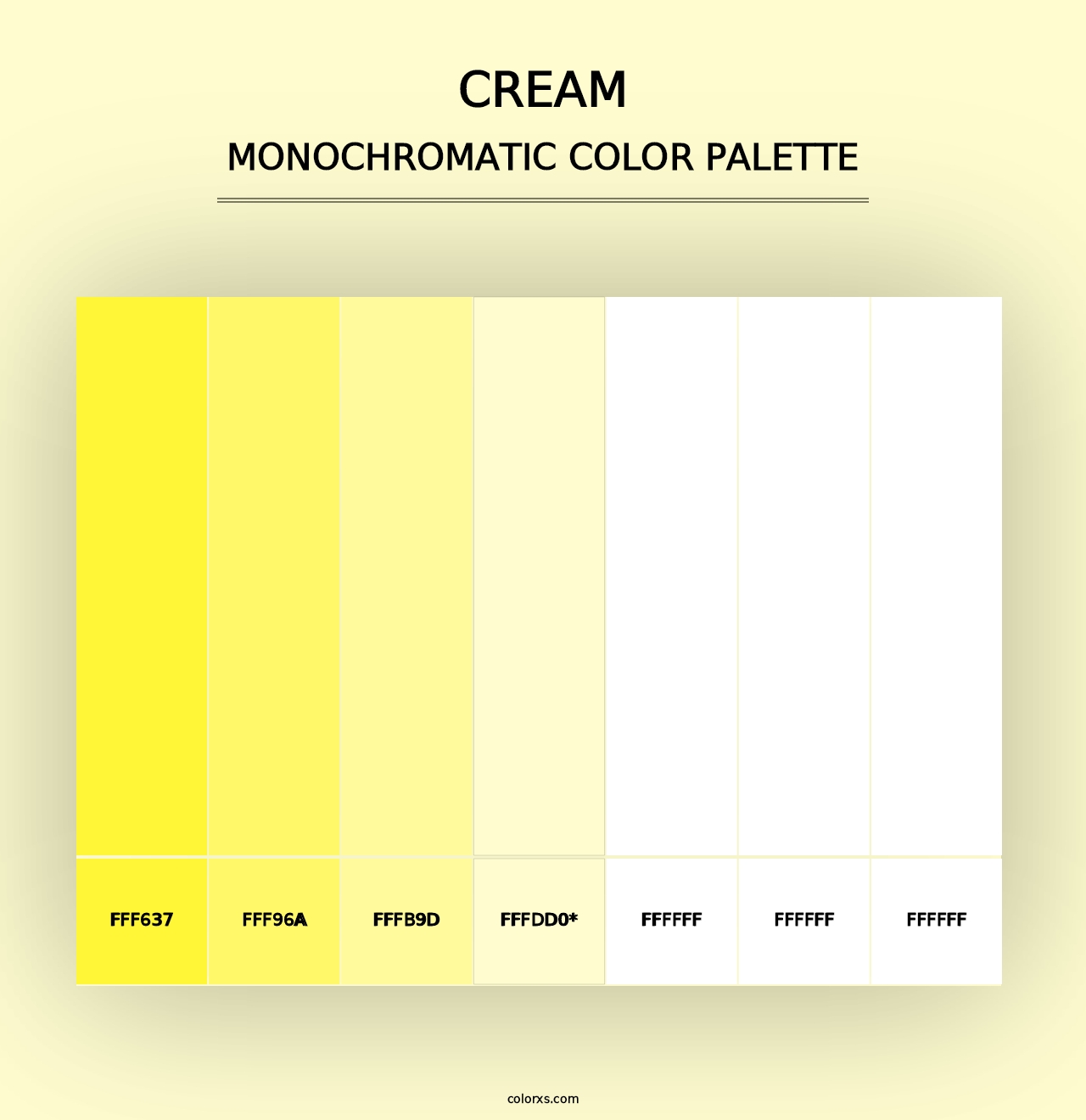 Cream - Monochromatic Color Palette