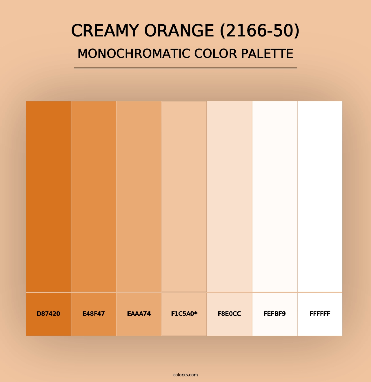 Creamy Orange (2166-50) - Monochromatic Color Palette